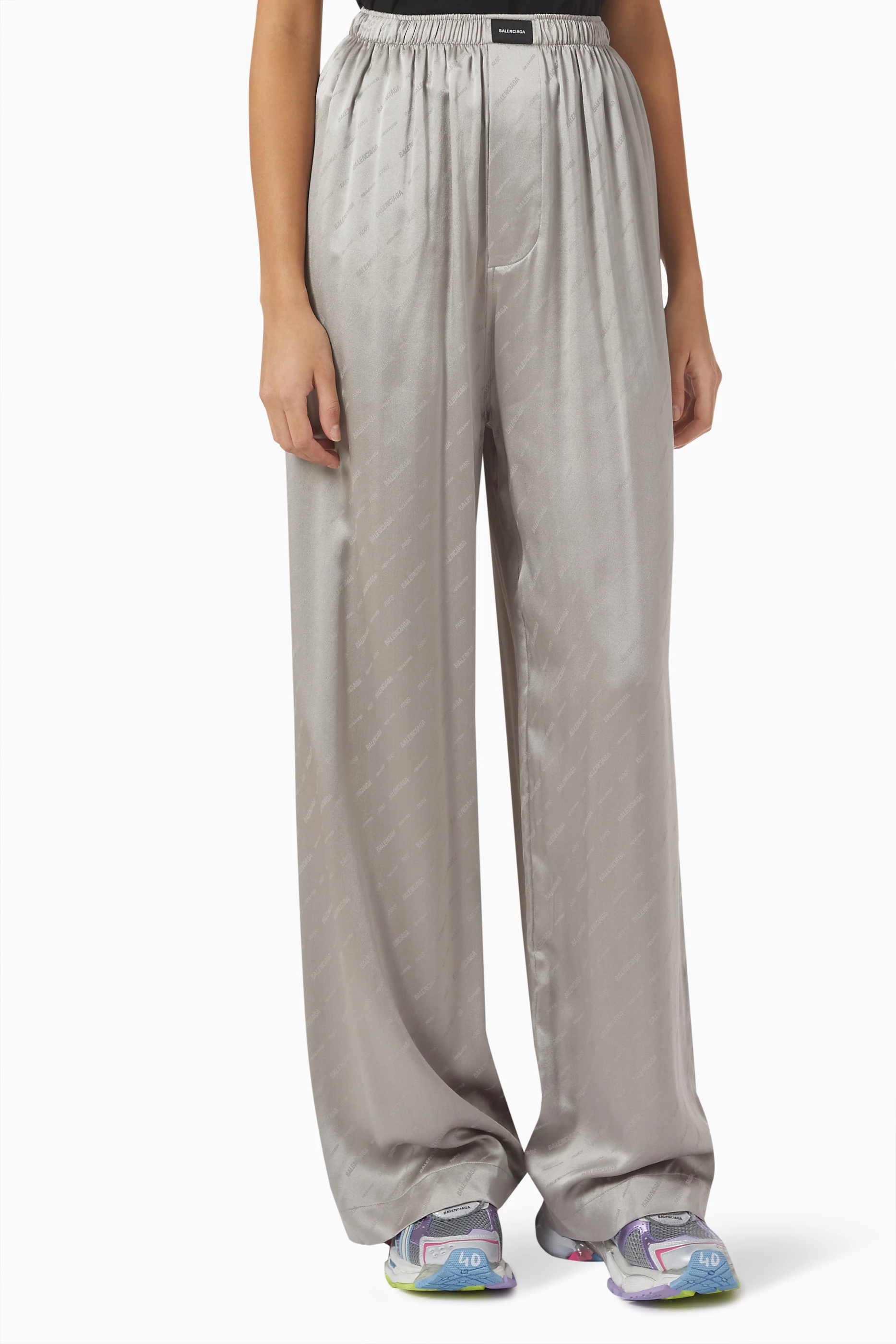 Balenciaga pants womens silver best sale