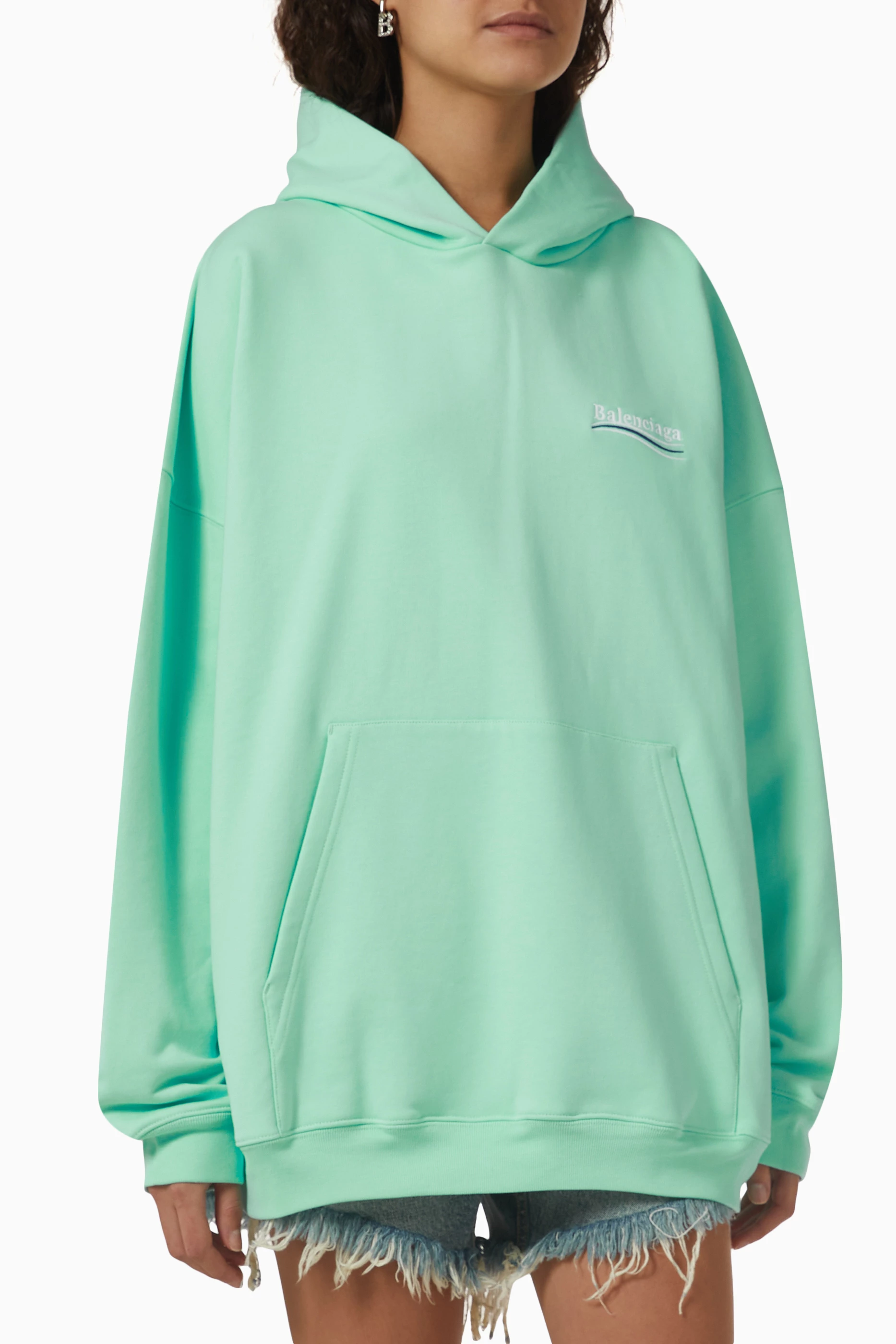 Balenciaga teal hoodie clearance