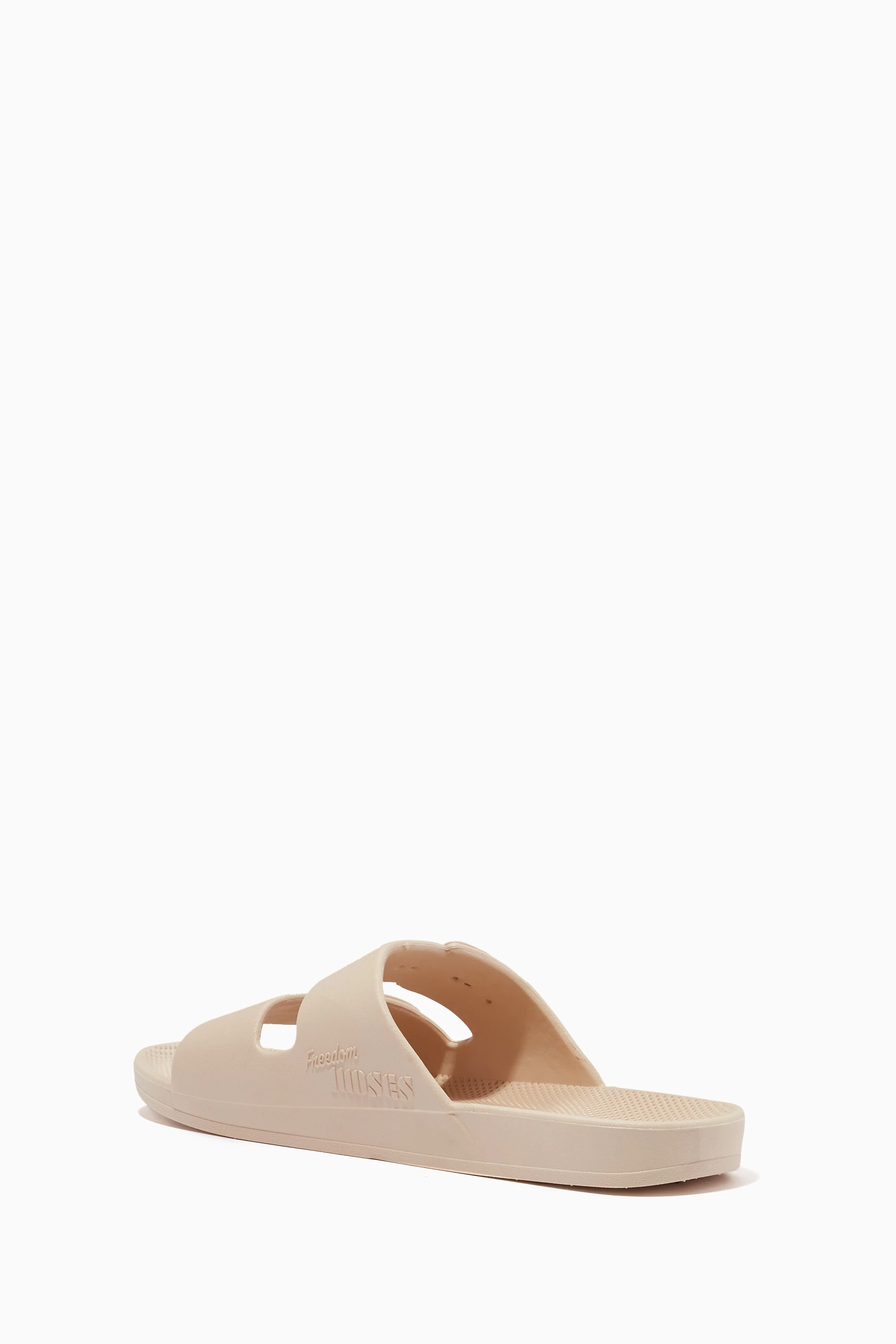 Buy Freedom Moses Neutral Stone Slide Sandals in Rubber for Women