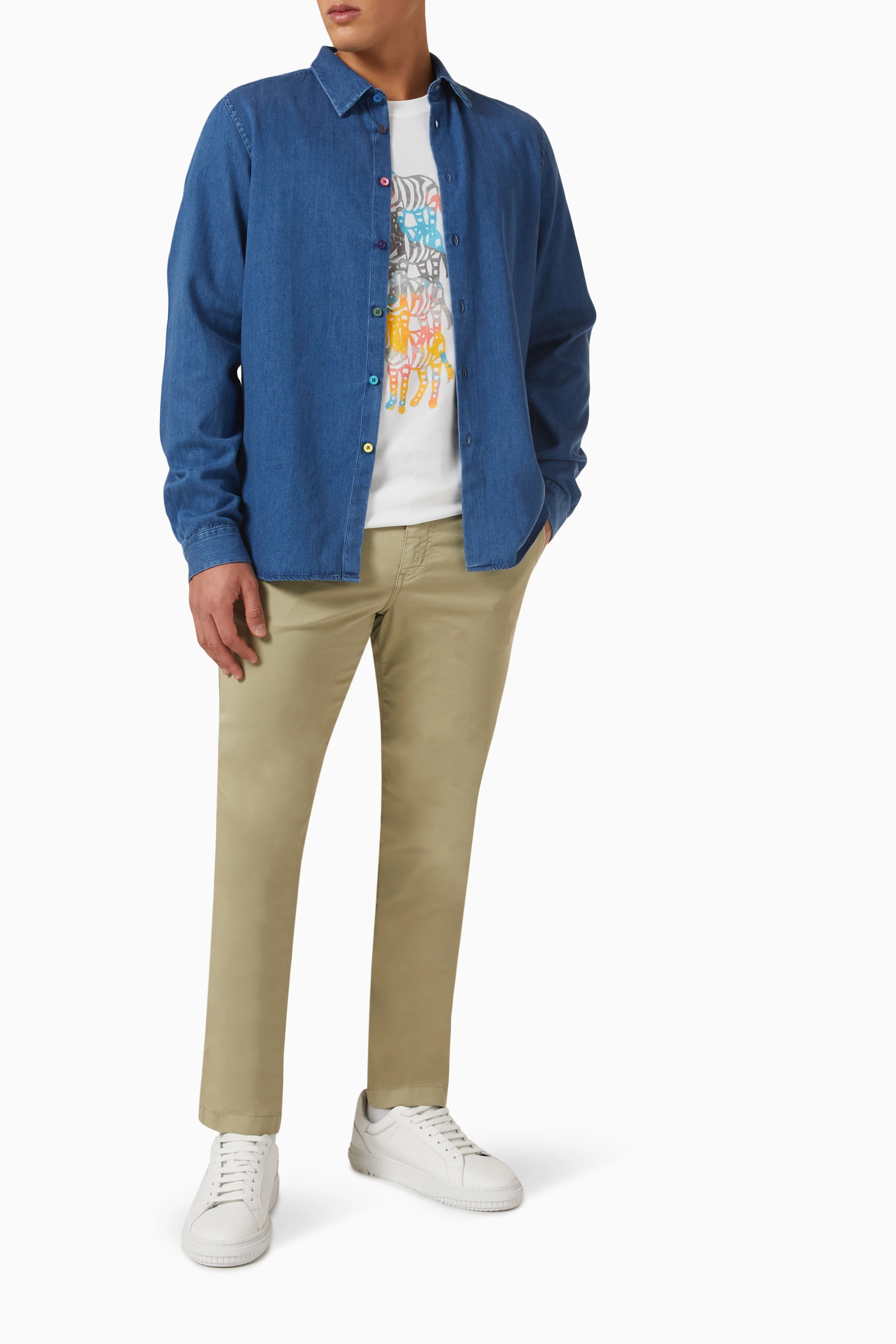 Buy PS Paul Smith White Slim Fit T shirt in Cotton for Men in UAE