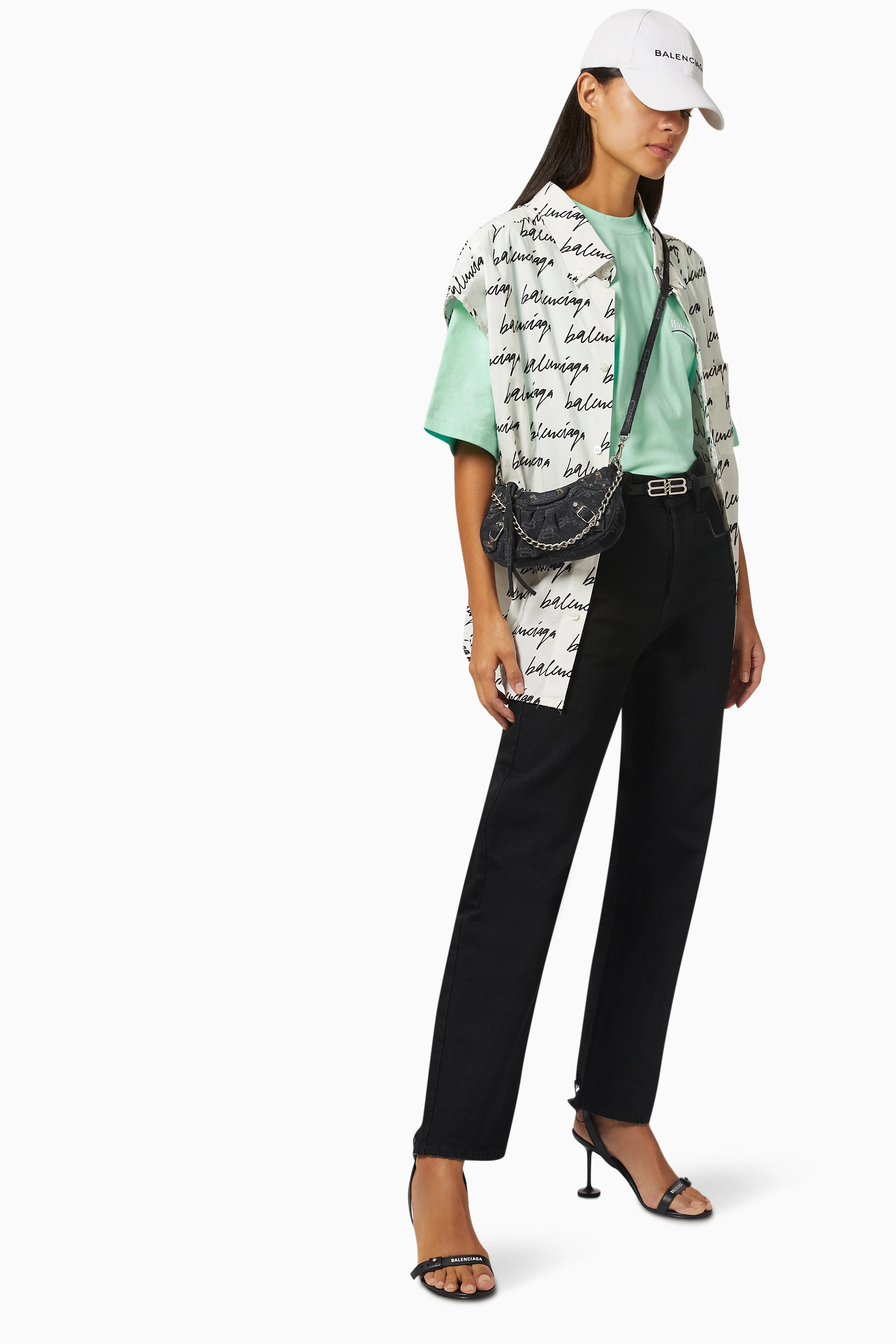 Balenciaga t shirt womens olive online