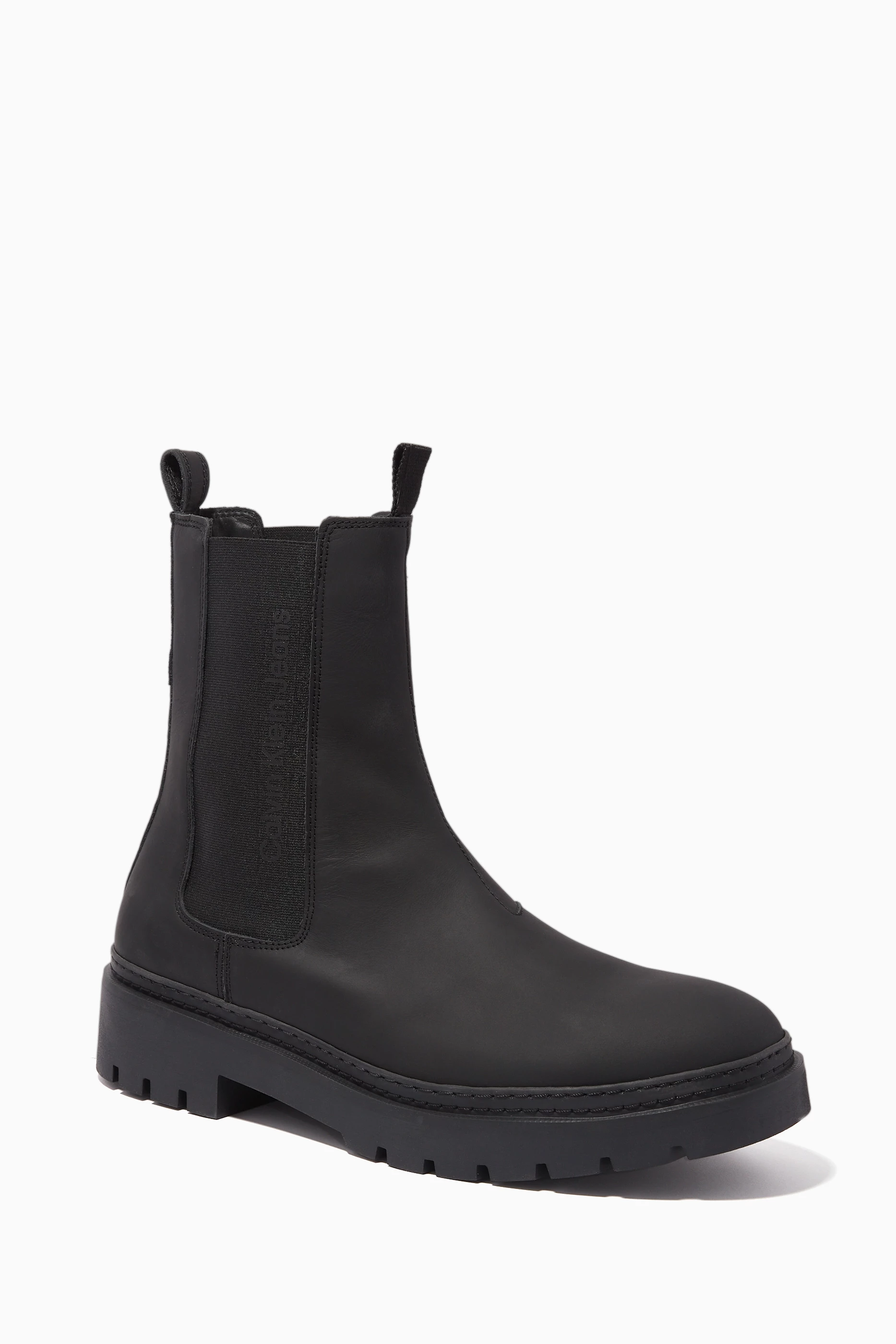 Calvin klein black chelsea boots discount