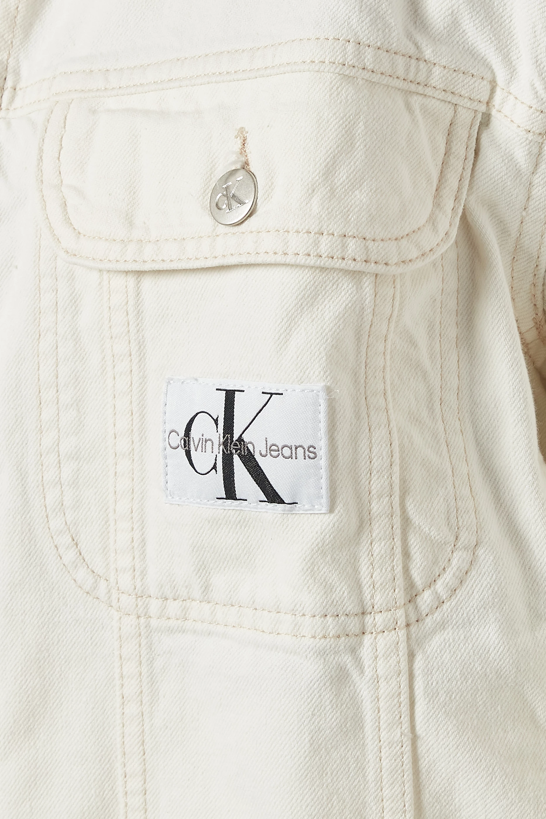 Calvin klein white jean jacket deals