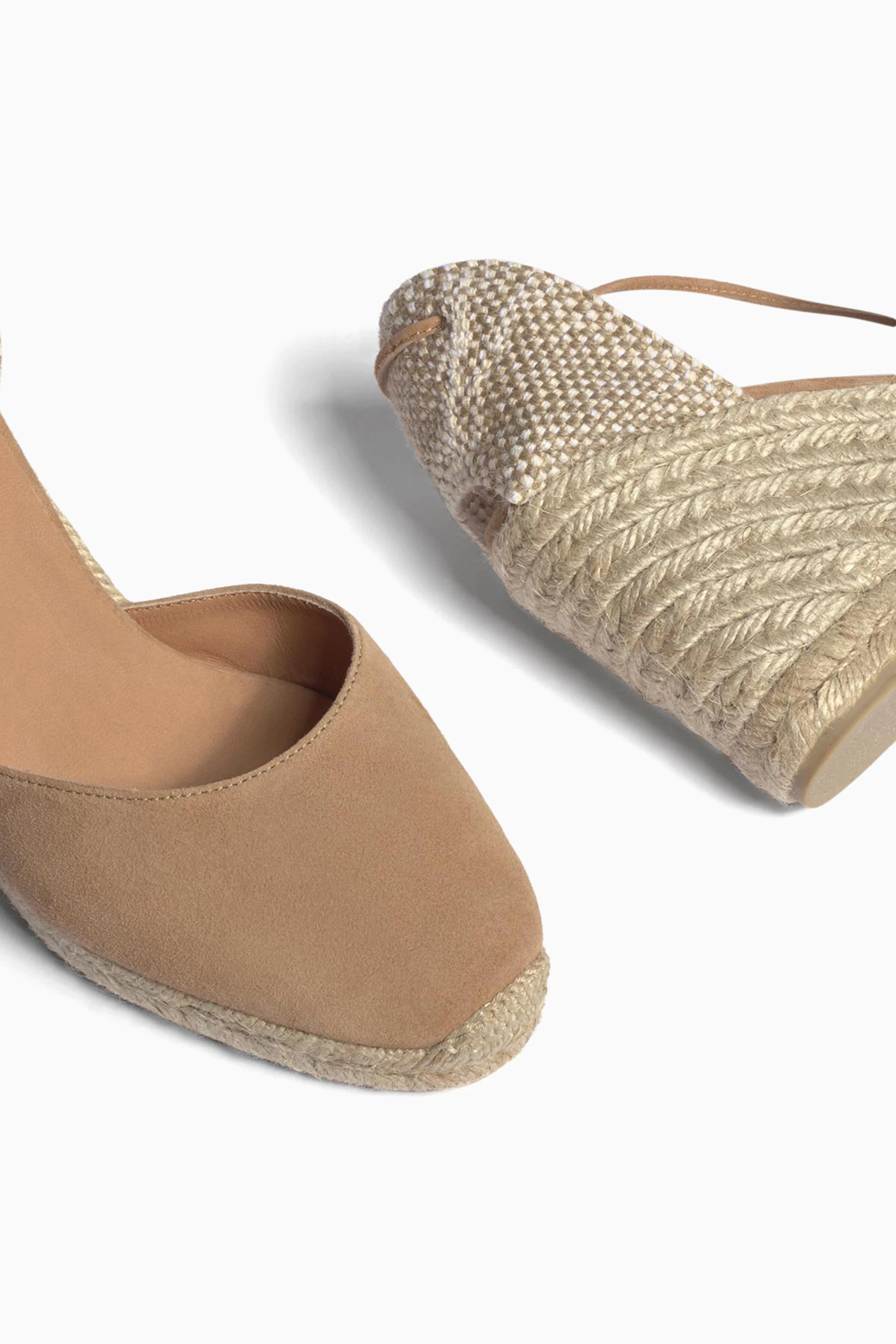 Buy Casta er Brown Carina Espadrille Wedge Sandals in Suede for