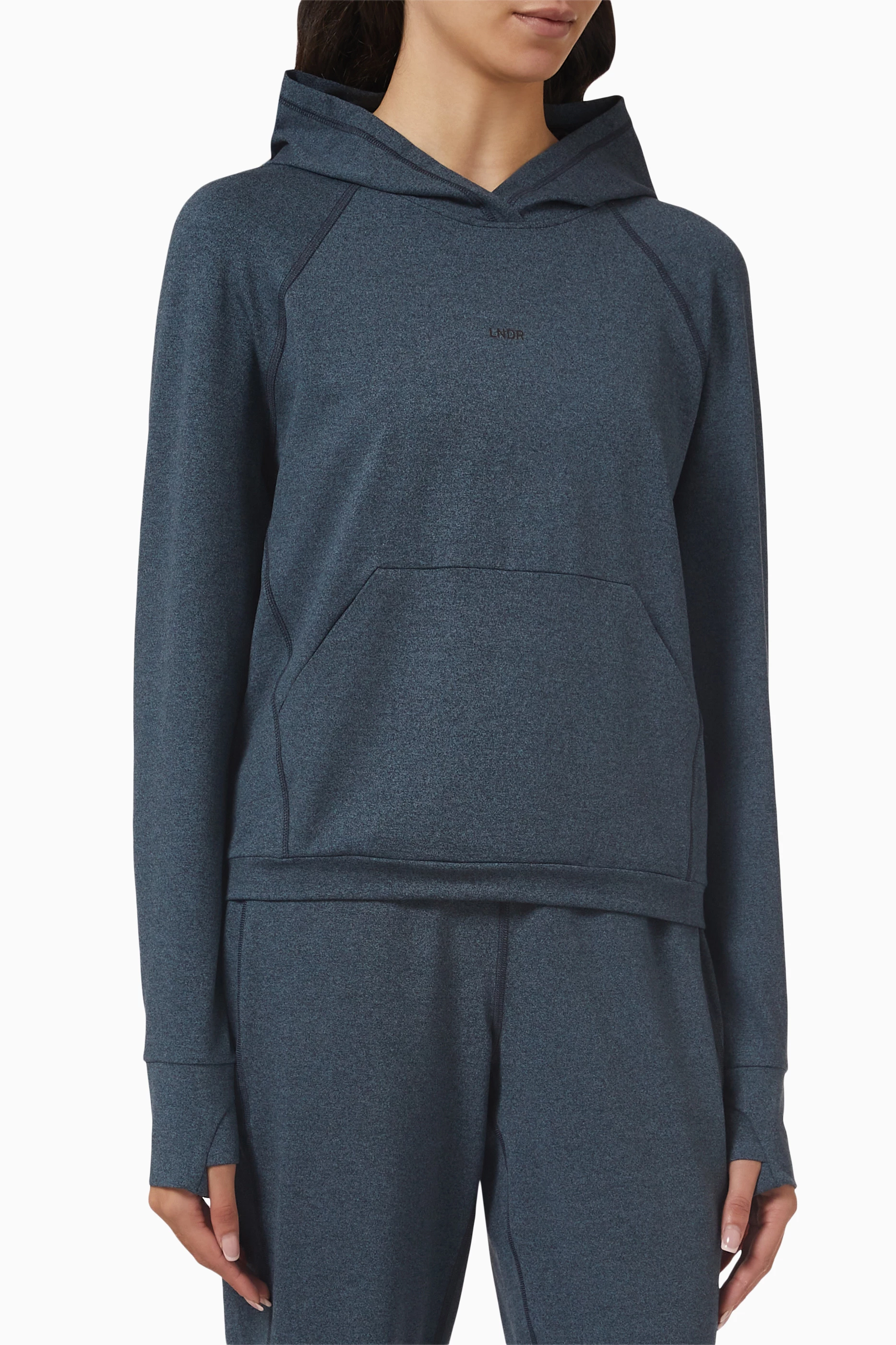 Buy LNDR Grey Sunday Supreme Hoodie in Recycled Polyester for Women in UAE