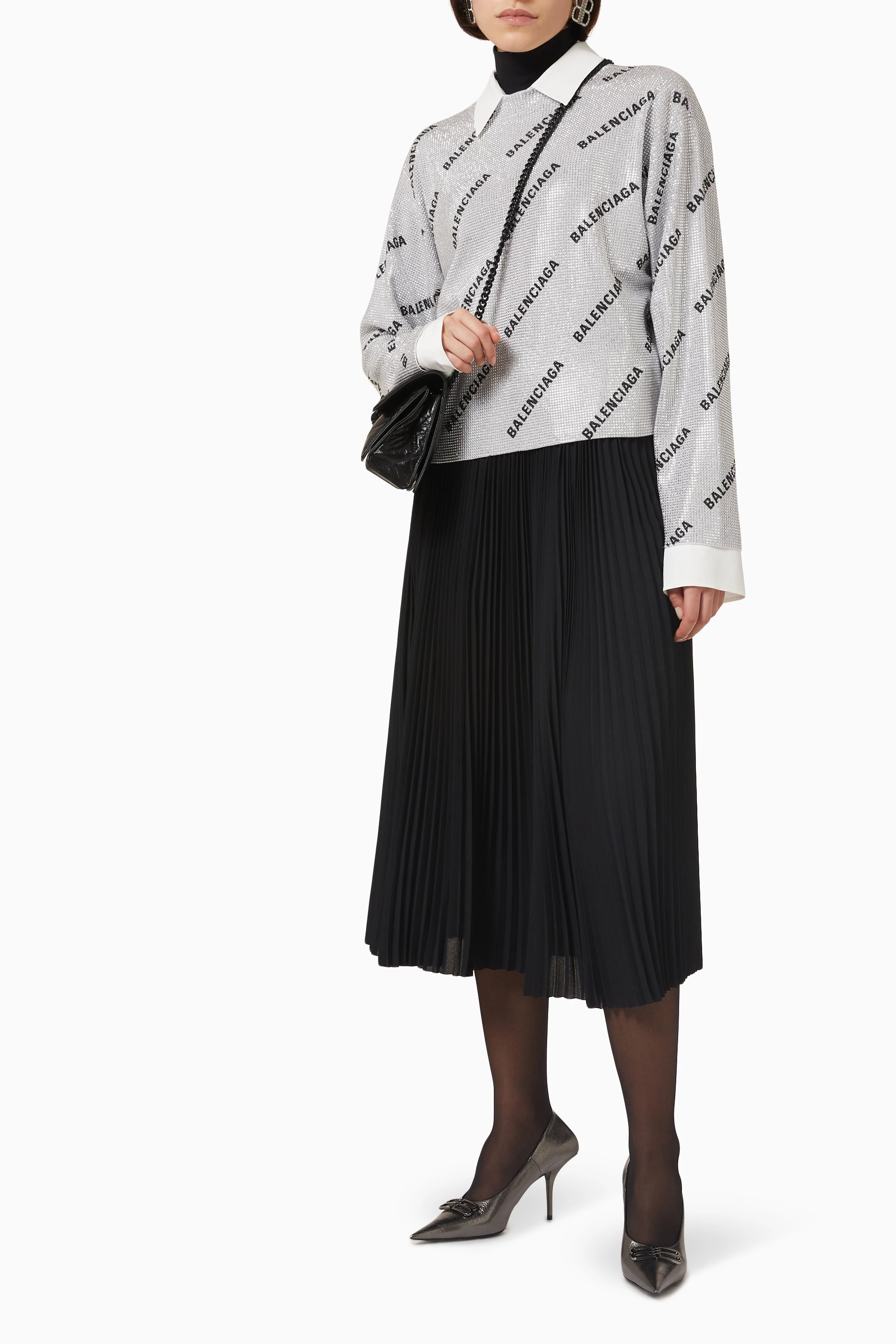 Balenciaga sweater womens silver new arrivals