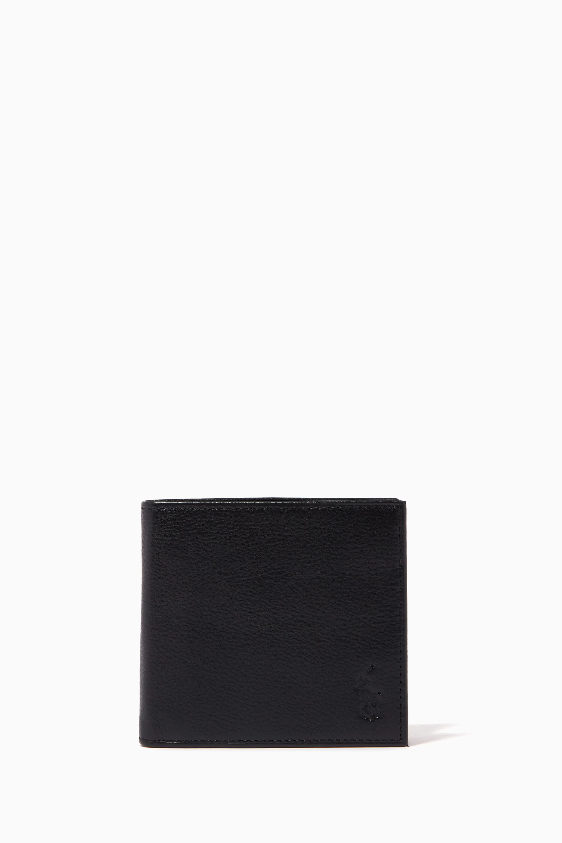 Polo ralph lauren leather billfold wallet sales