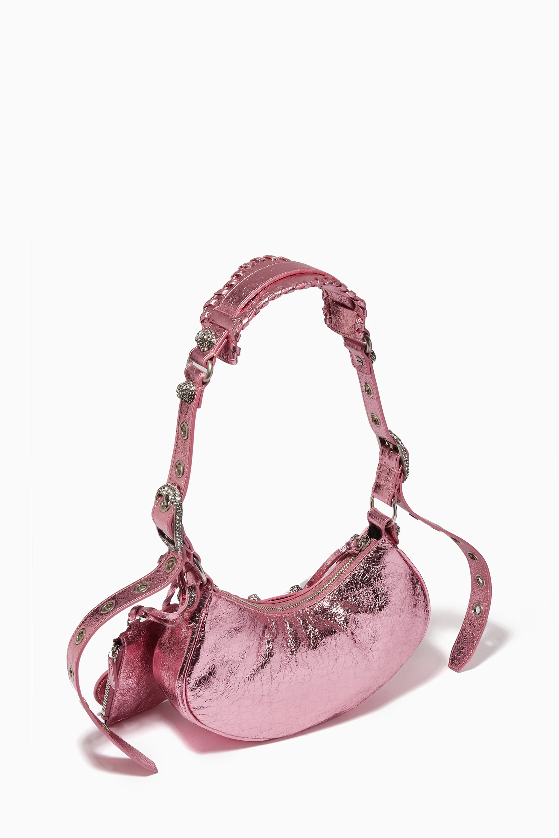 Balenciaga Outlet: Le Cagole bag in Arena leather - Pink  Balenciaga  shoulder bag 6713071VGUY online at