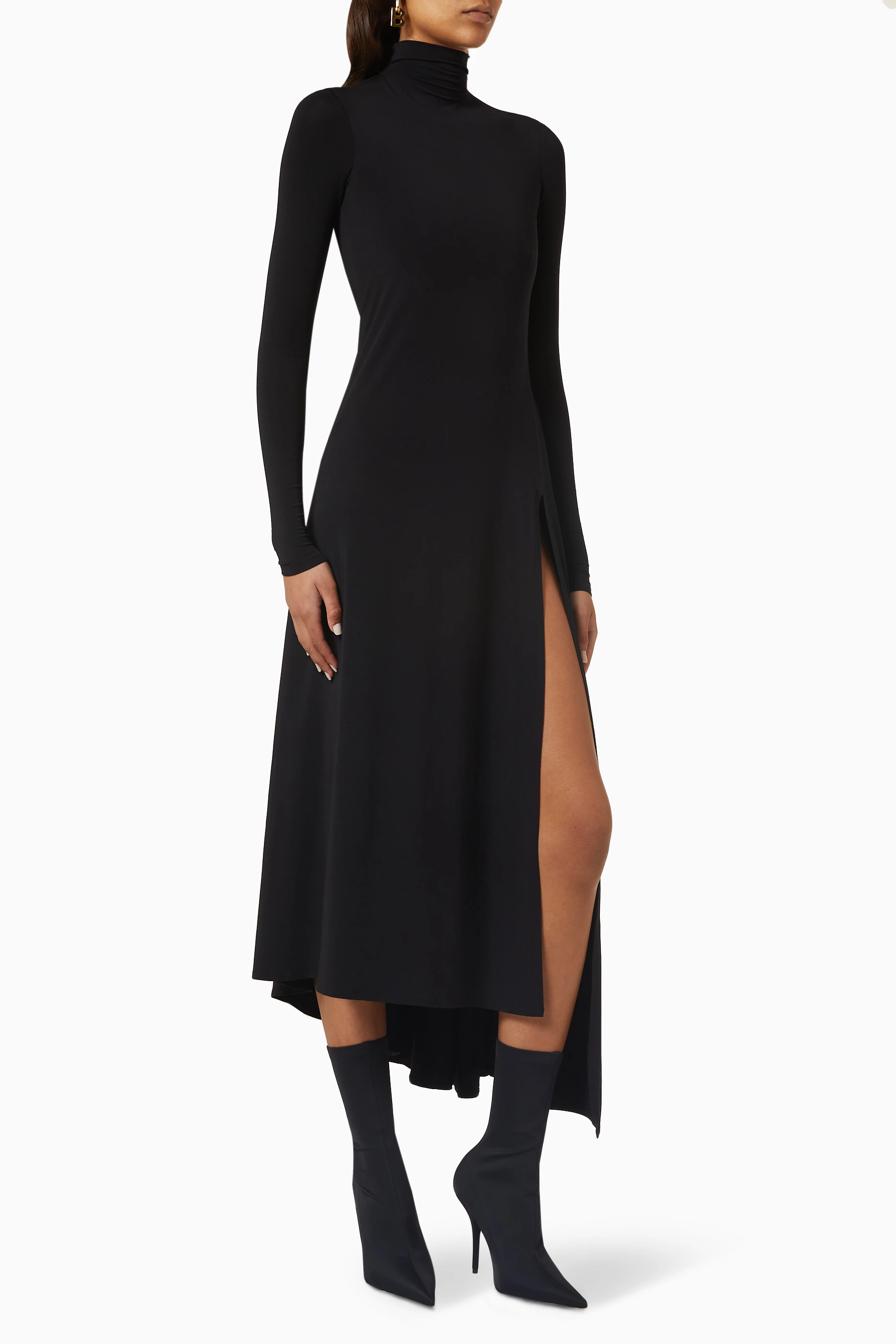 Bcbg asymmetrical turtleneck dress clearance
