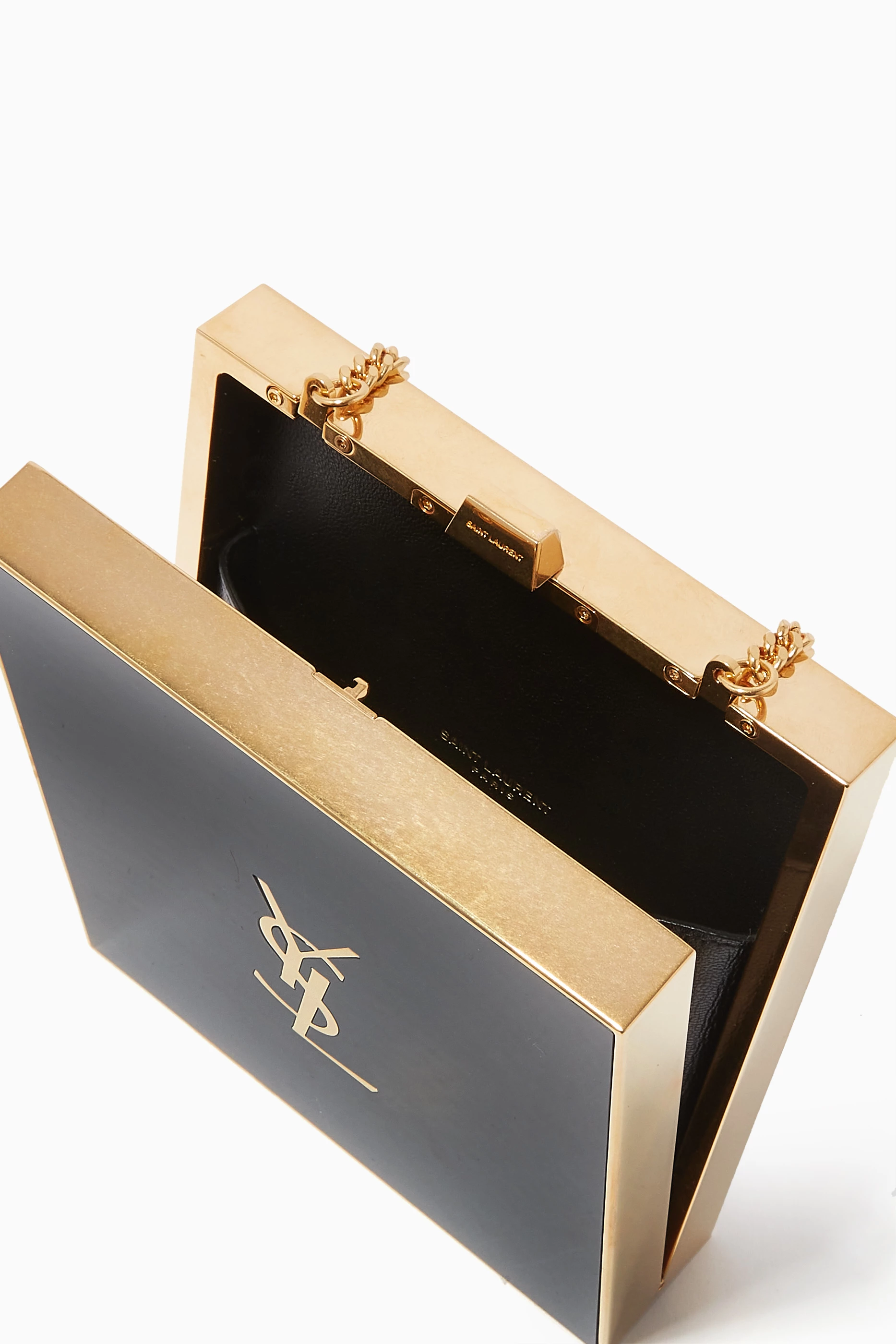 tuxedo box bag in plexiglass and metal