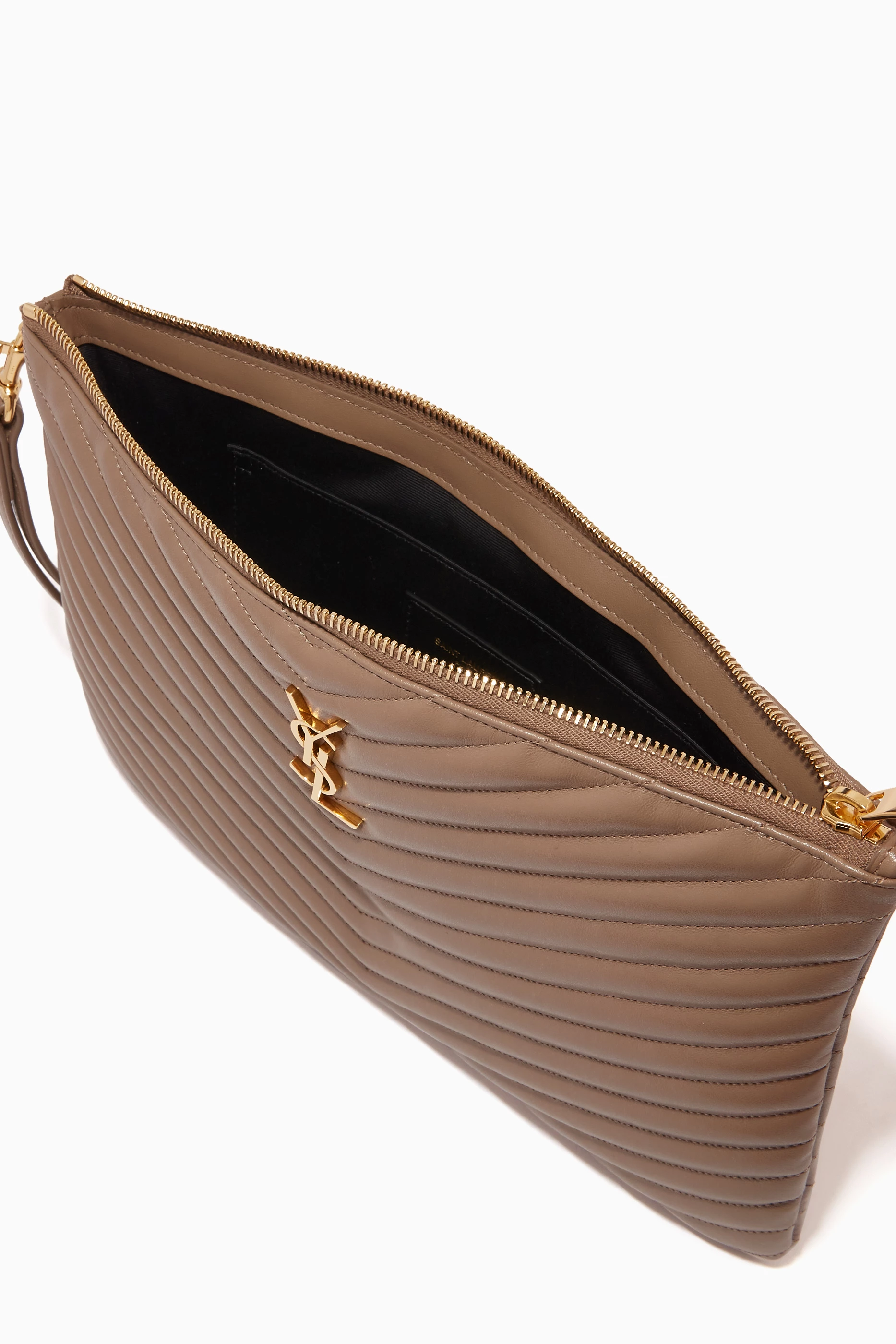 Ysl monogram sales quilted leather pouch