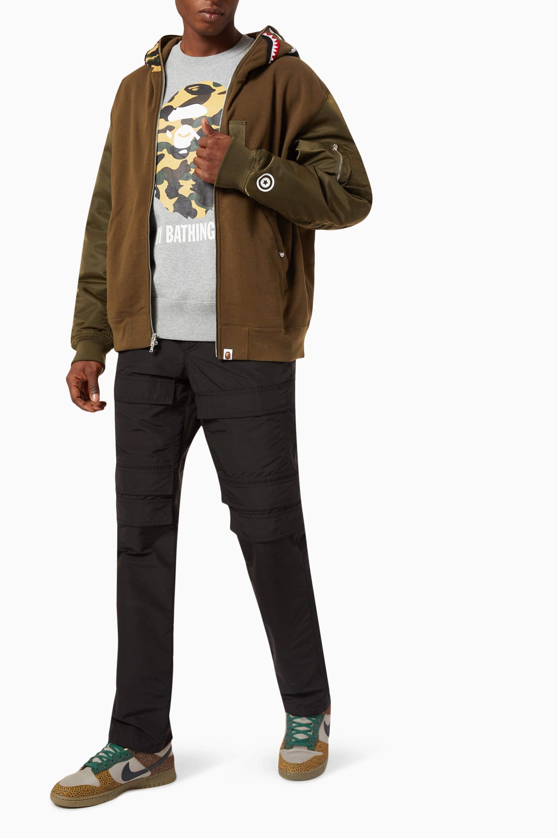 Bape sales military hoodie