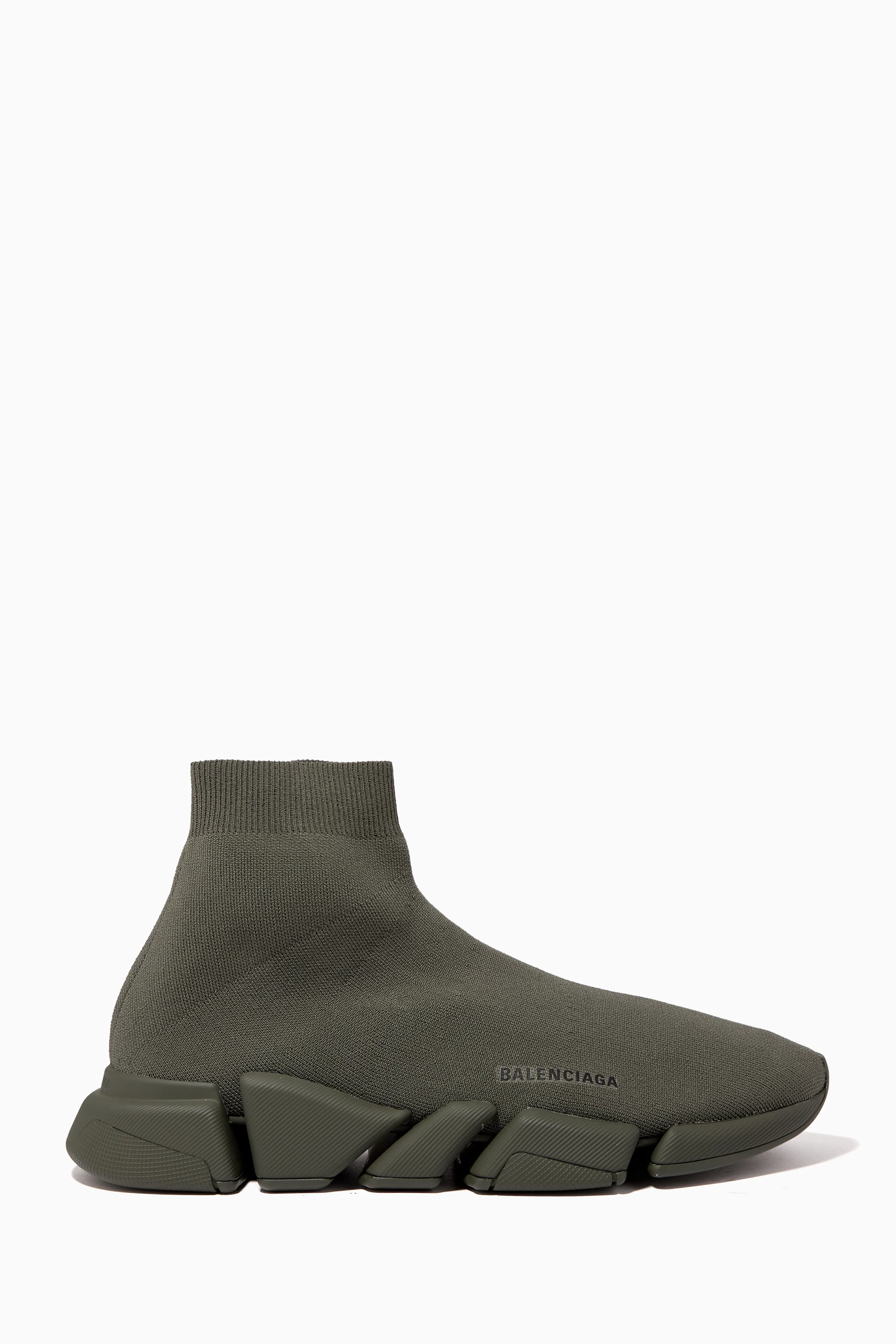 Buy Balenciaga Green Speed 2.0 High top Sneakers in Recycled Knit