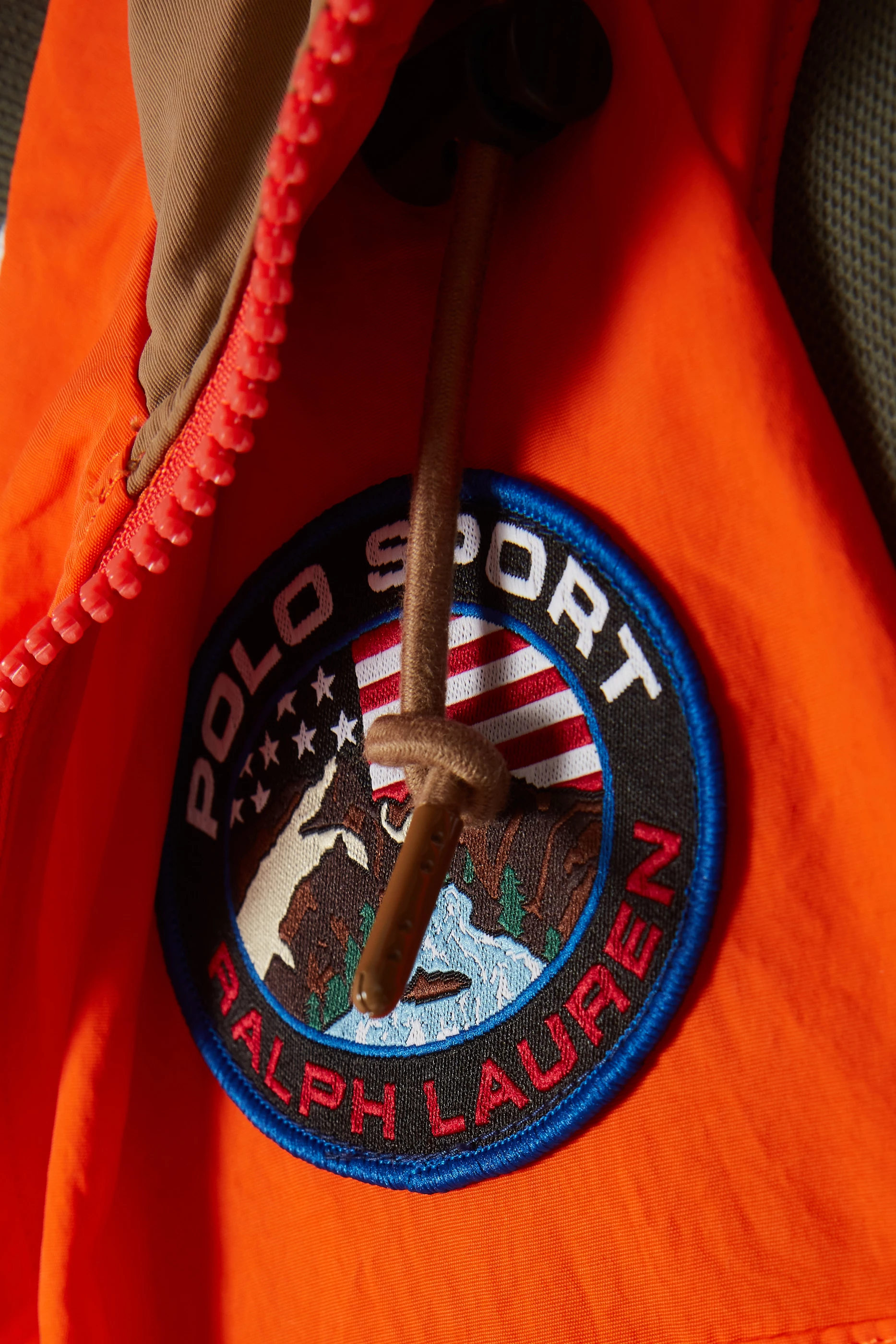 Orange shop polo jacket