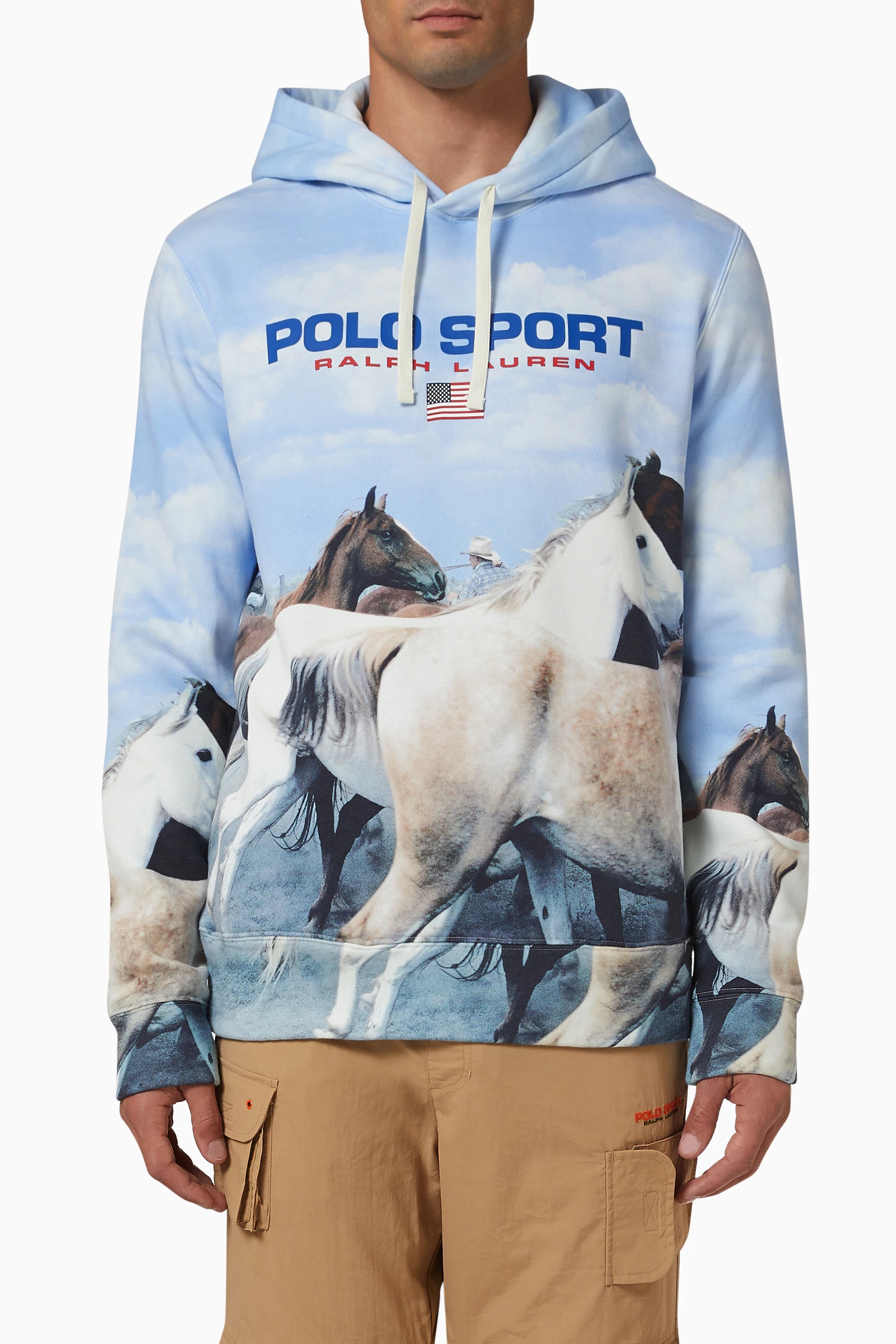 Buy Polo Ralph Lauren Multicolour Horse Print Hoodie in Cotton