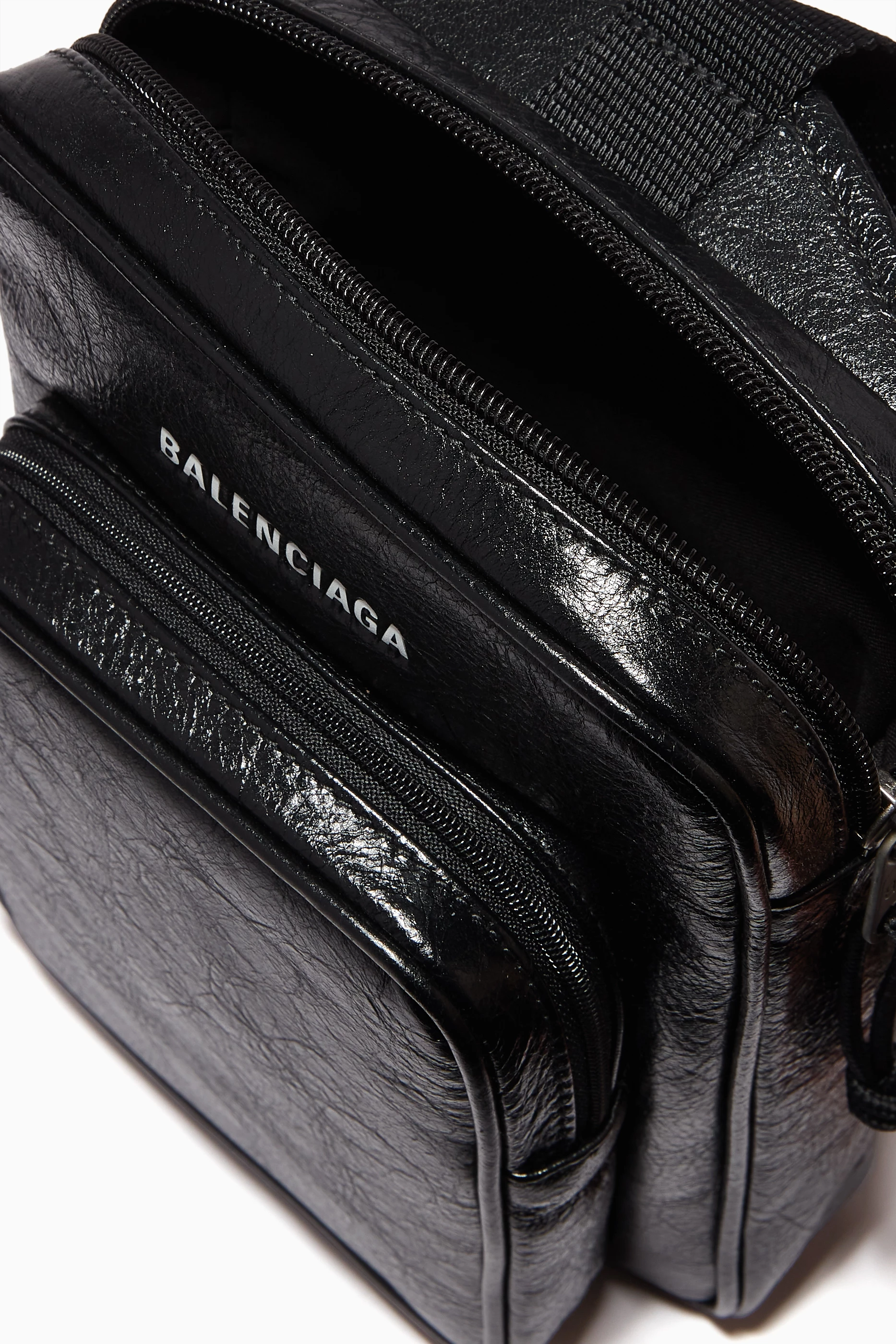 Buy Balenciaga Black Explorer Crossbody Messenger Bag in Leather for Men in UAE Ounass