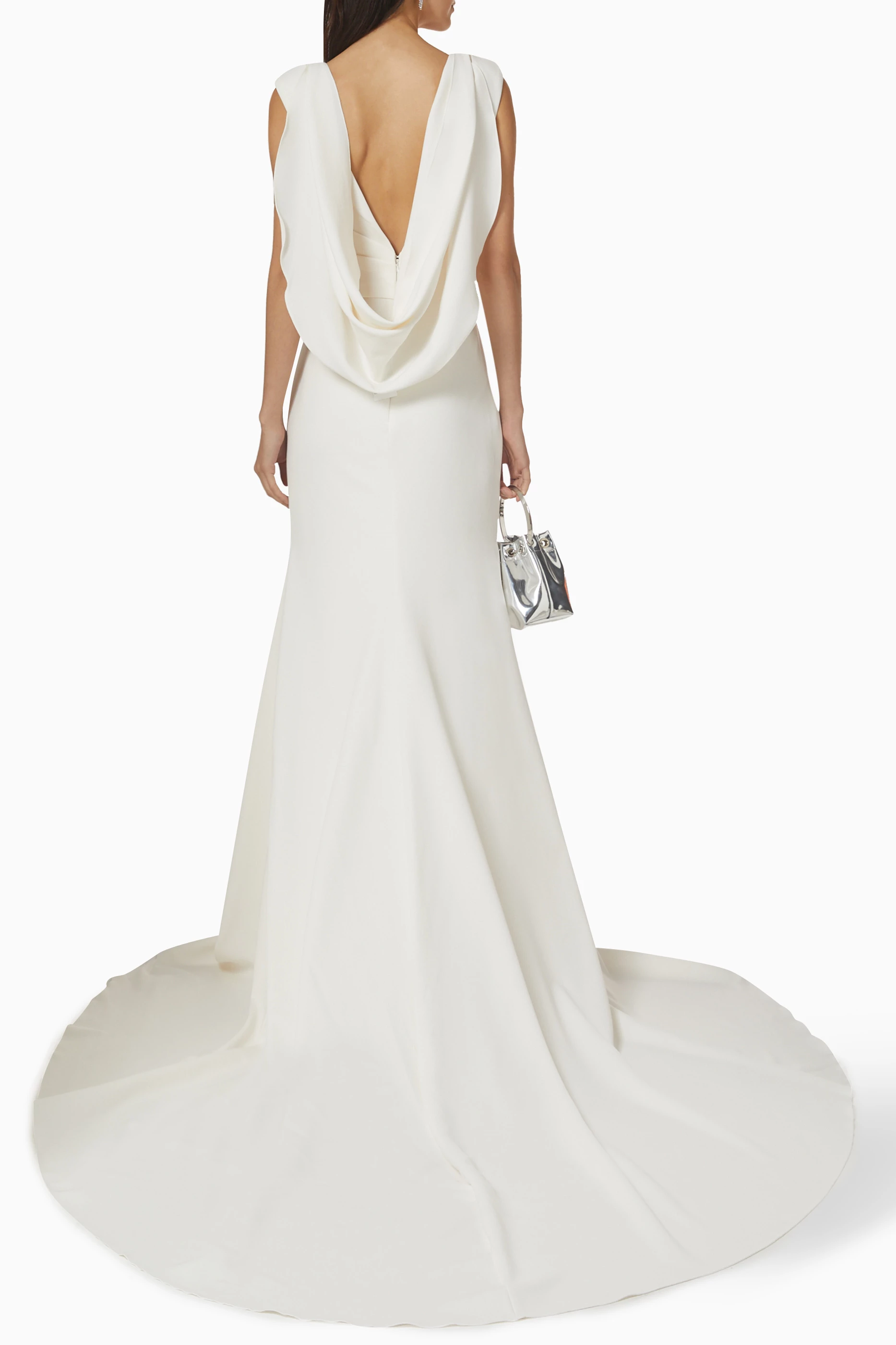 Buy Pronovias Neutral Abby Wedding Dress in Crepe for Women in UAE