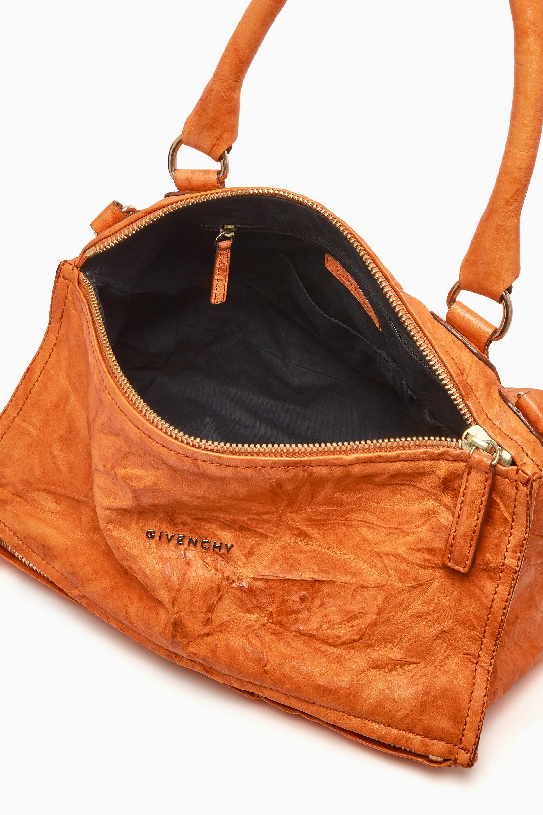Buy Givenchy Pre Loved Orange Medium Pandora Tote Bag in Wrinkled