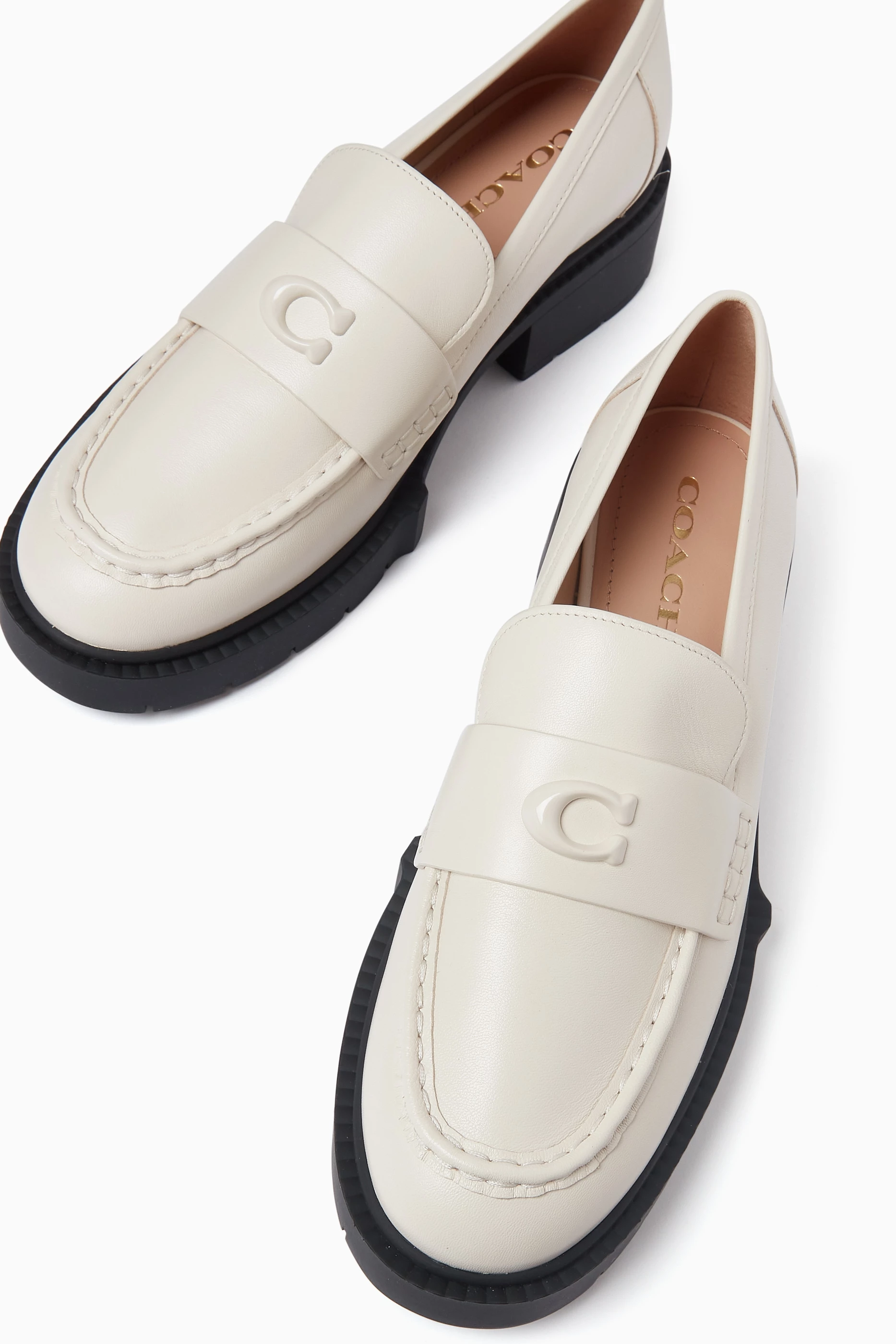 Coach white cheap loafers