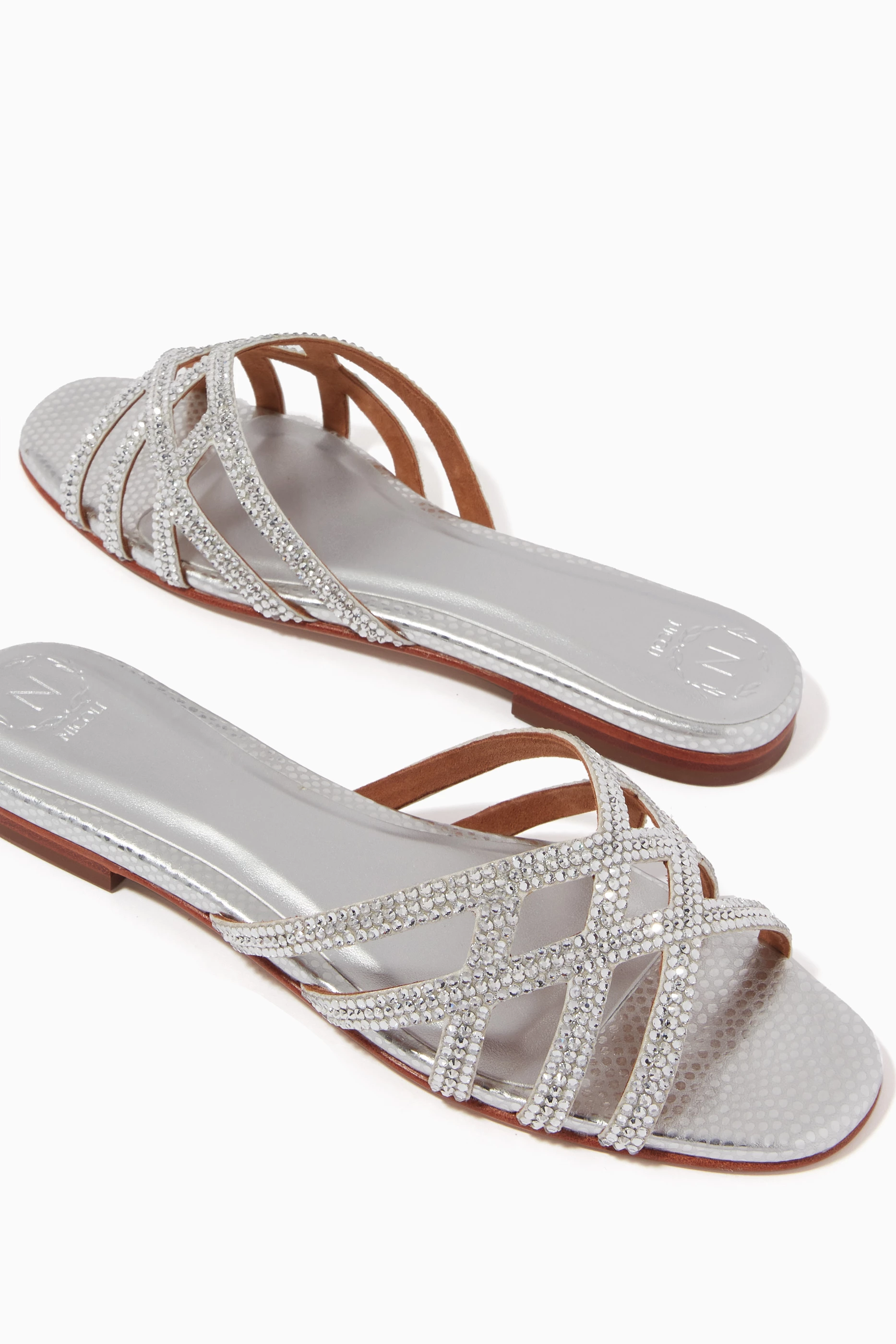 Silver 2025 flat sandals