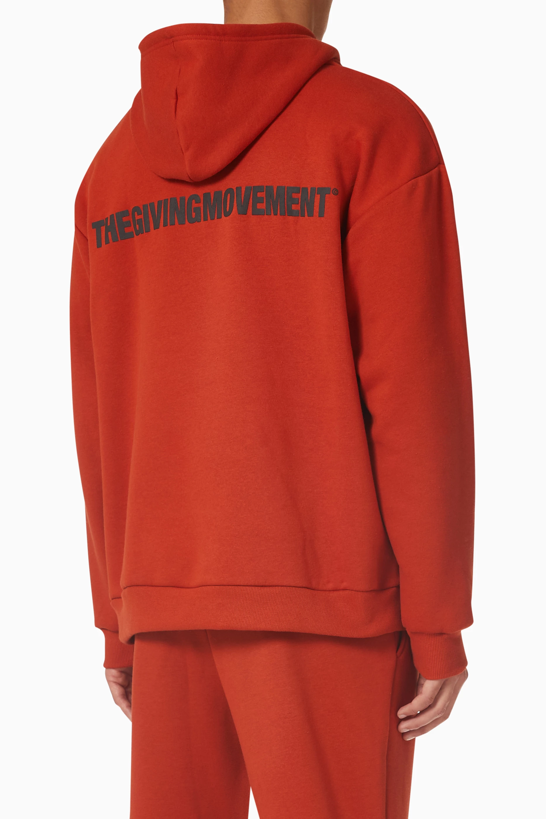 Buy The Giving Movement Orange Modest Oversized Hoodie in Organic