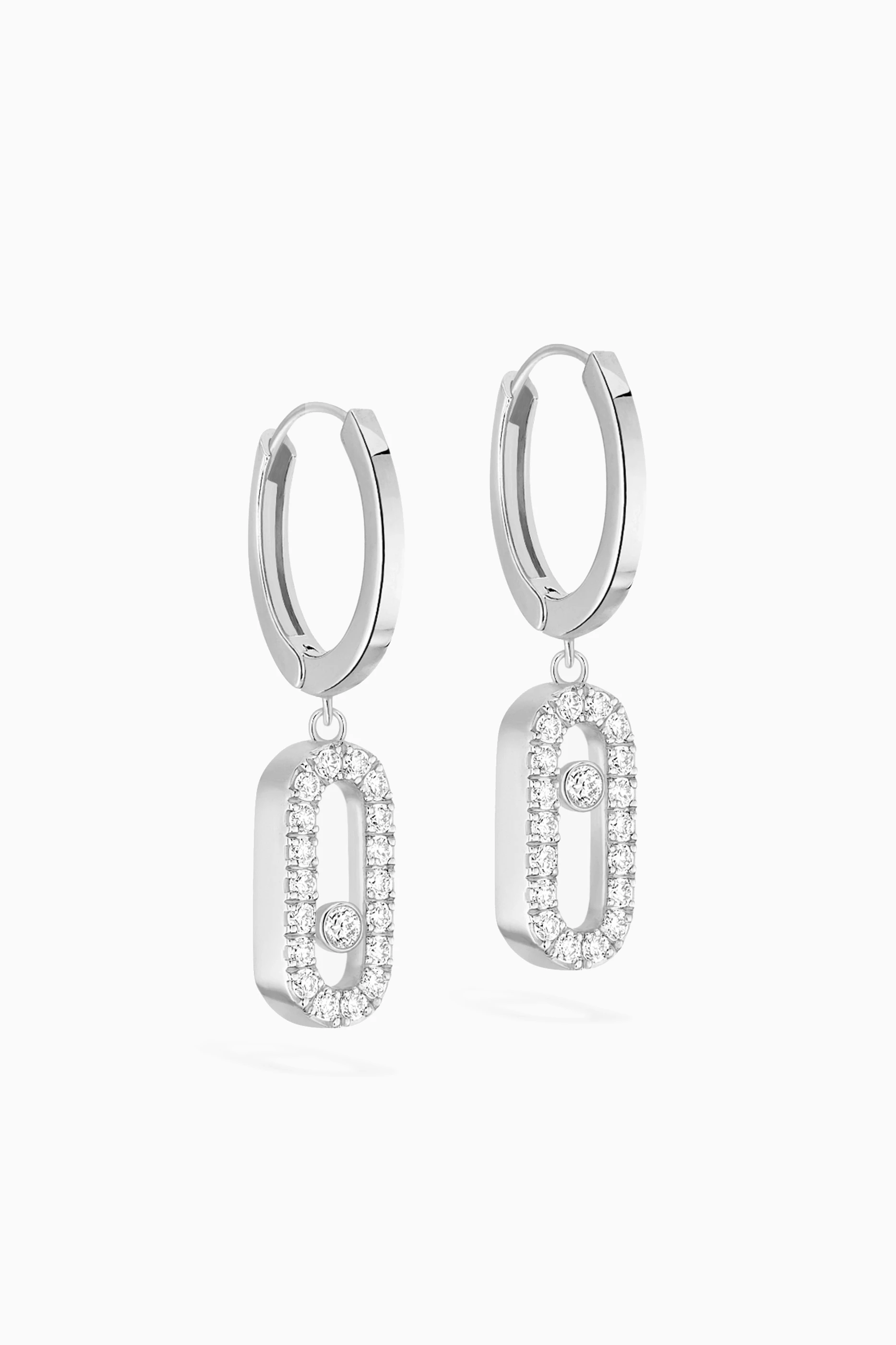 Diamond hoop stud earrings hot sale