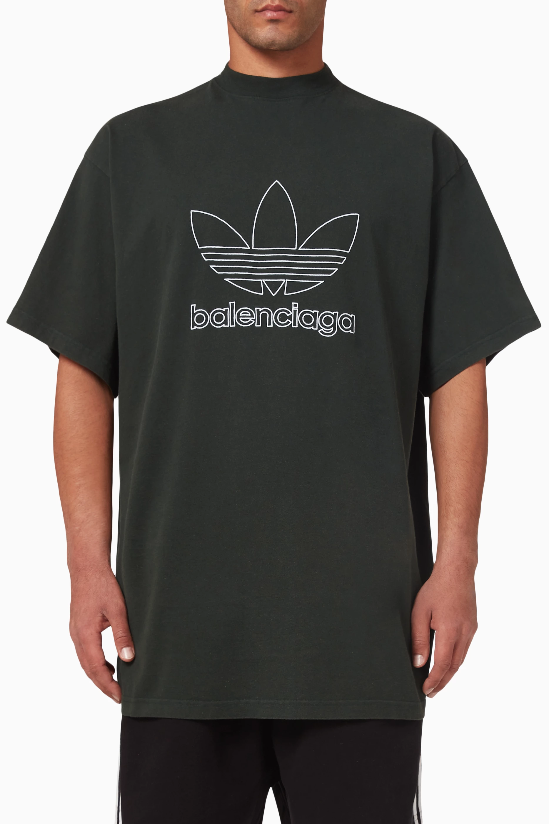 Buy Balenciaga Green x Adidas Oversized T shirt in Cotton Jersey