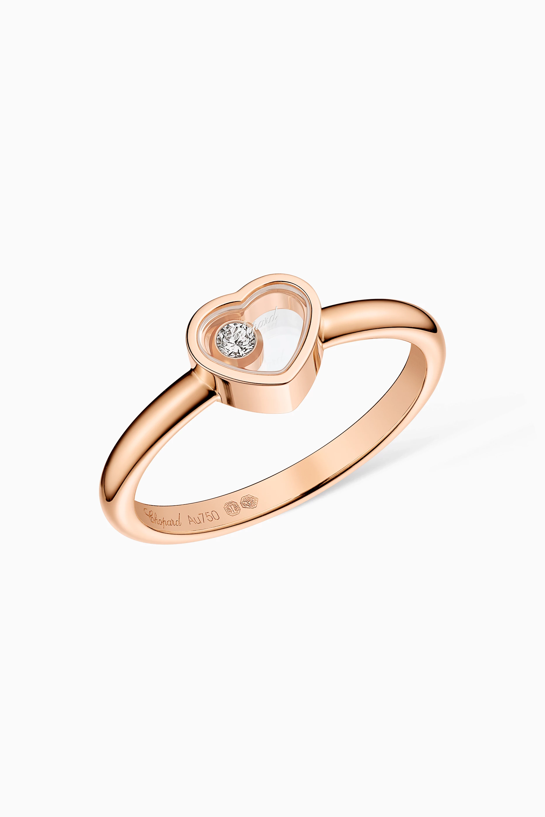 Buy Chopard Rose Gold My Happy Hearts Diamond Ring in 18kt Rose Gold for Women in UAE Ounass