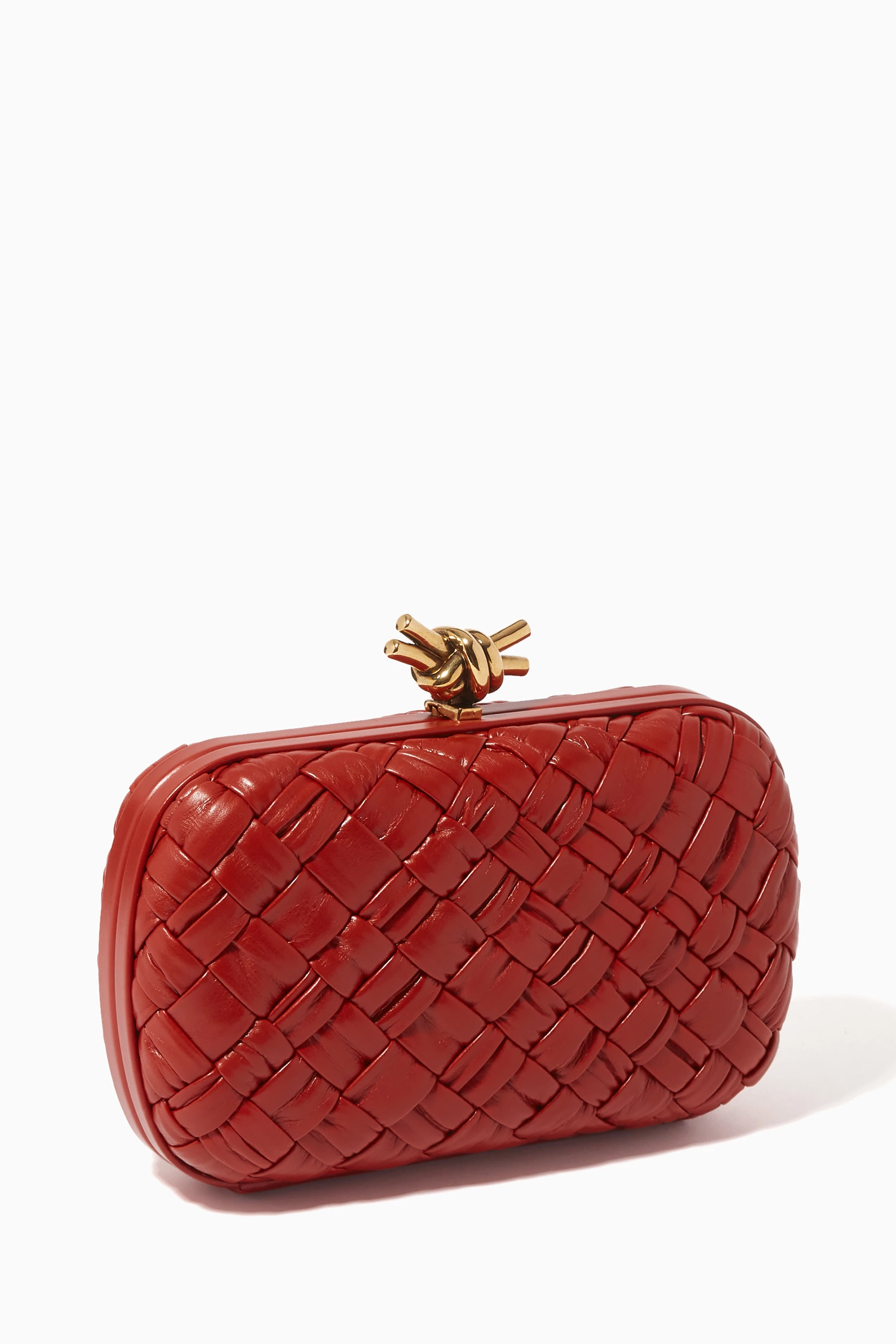 Buy Bottega Veneta Red Knot Minaudiere Clutch in Intrecciato