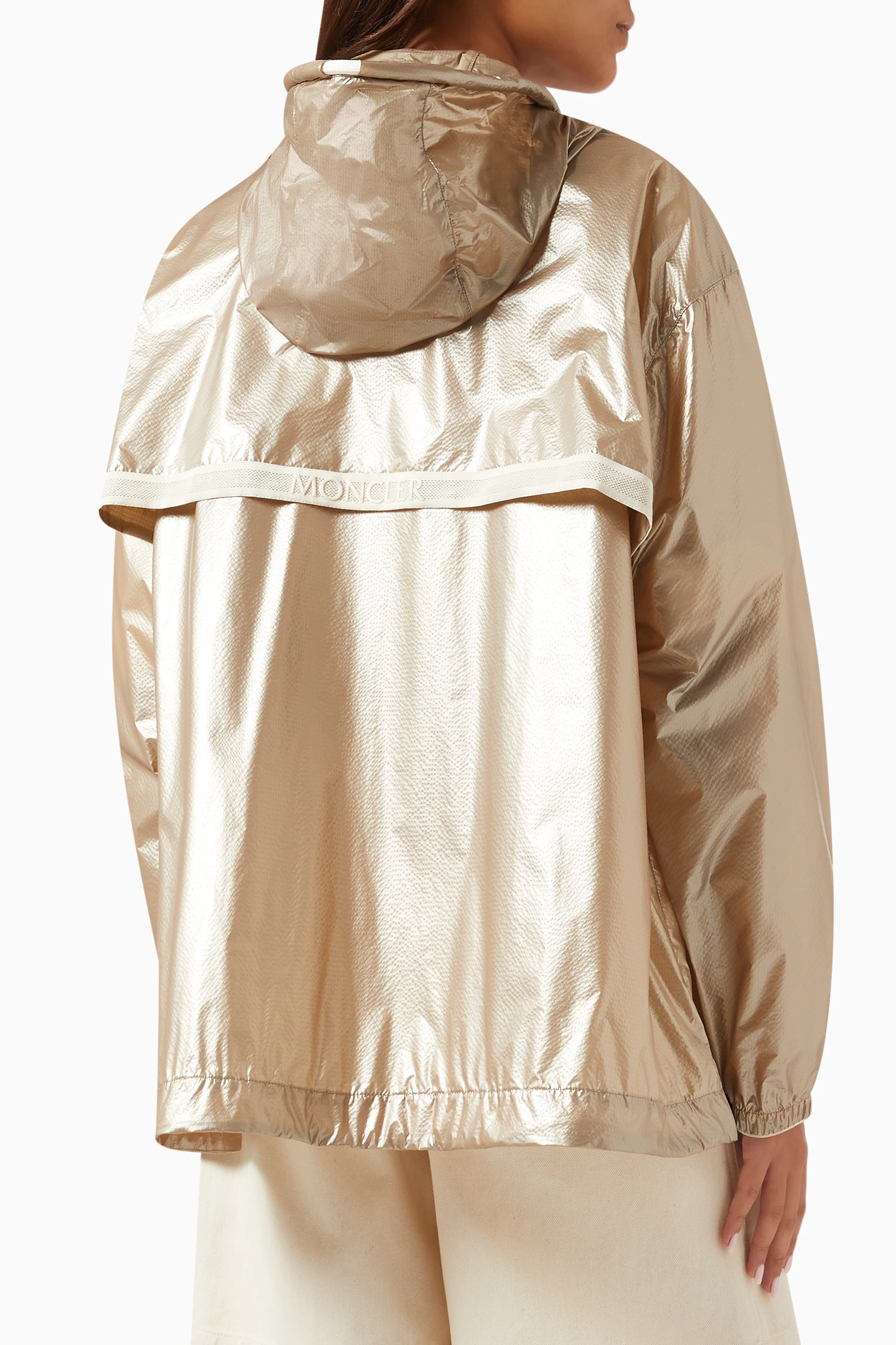 Metallic ripstop hooded jacket discount