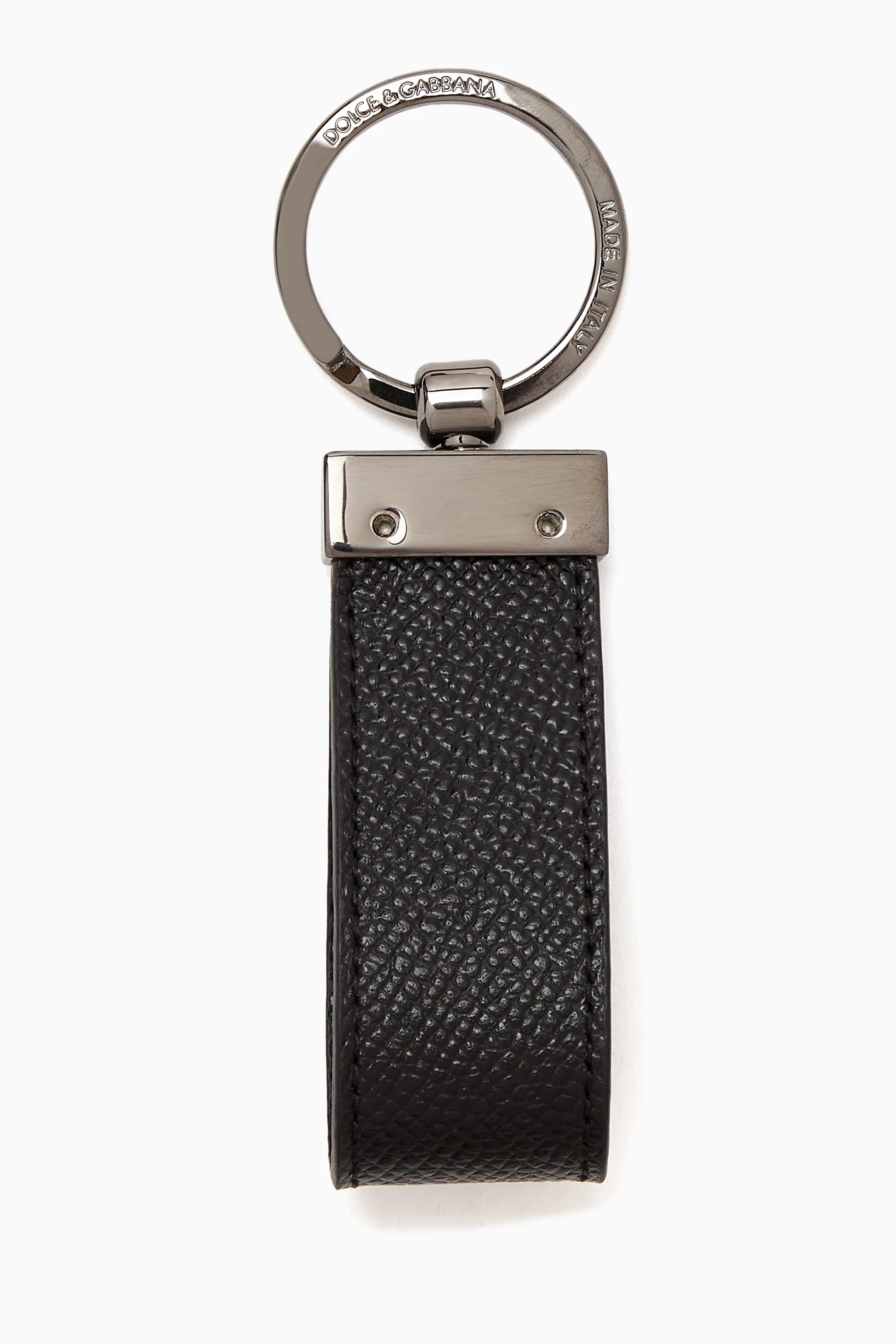 Buy Dolce Gabbana Black Key Ring in Leather for Men in UAE Ounass