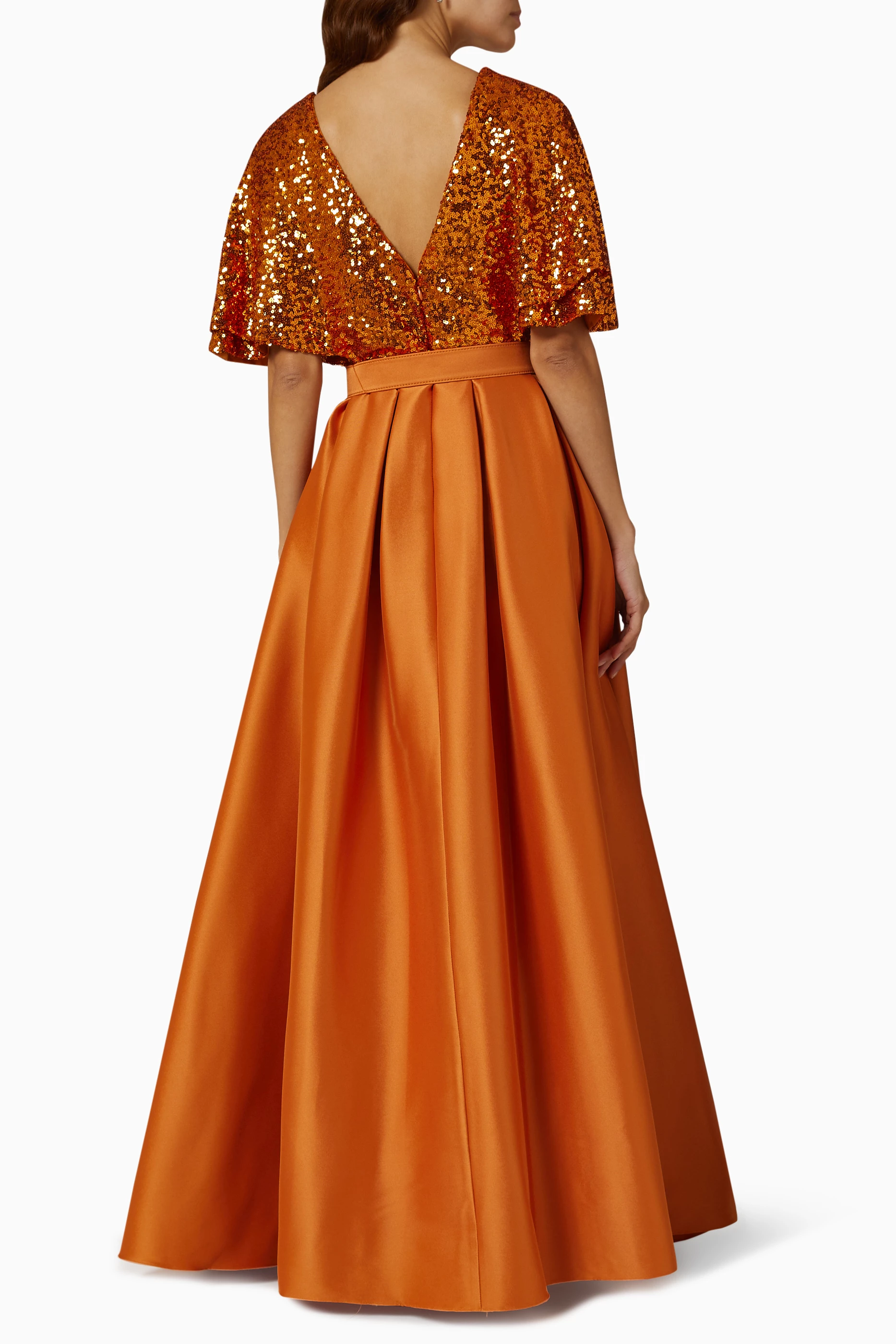 Orange long outlet gown