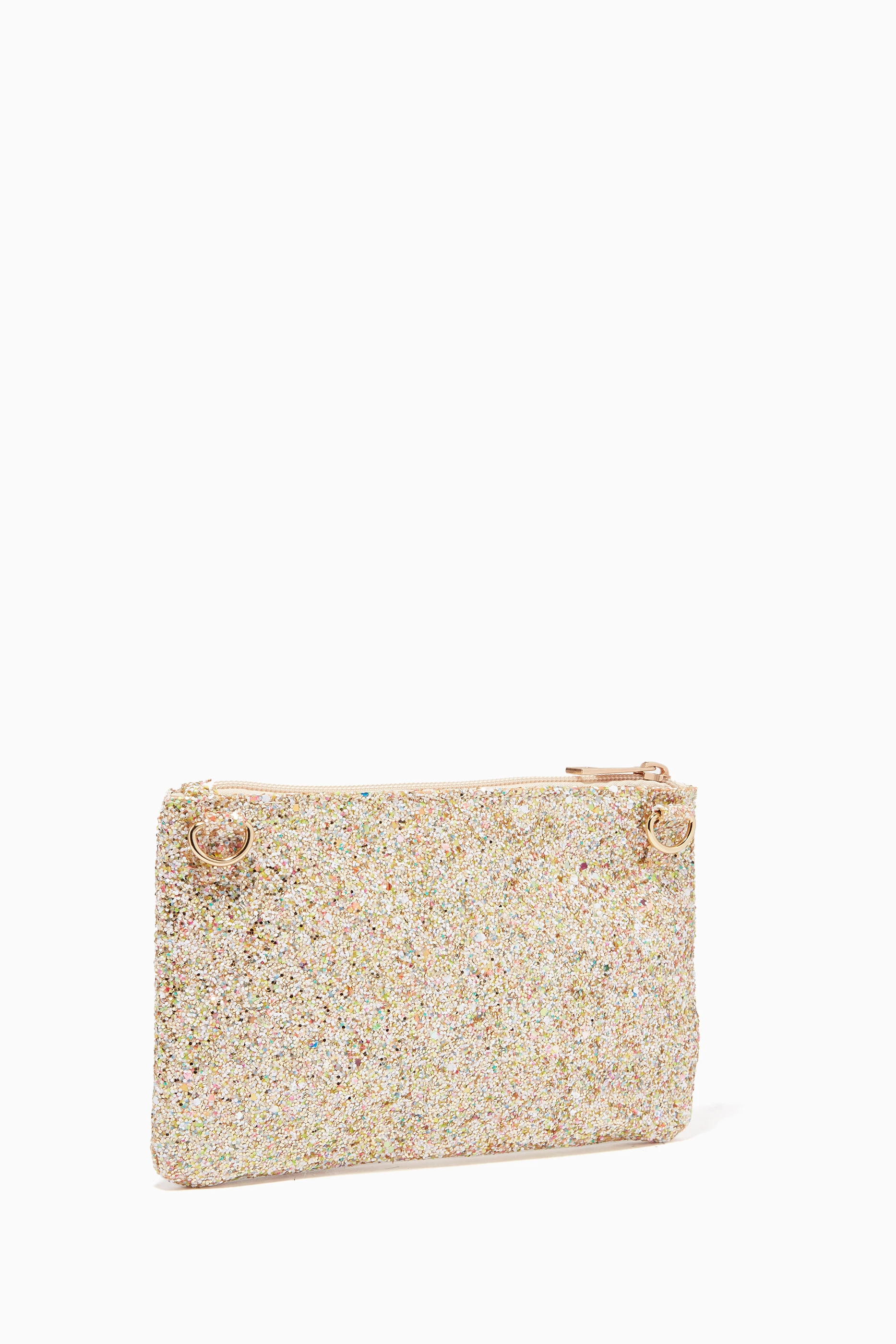 Gold shop glitter clutch