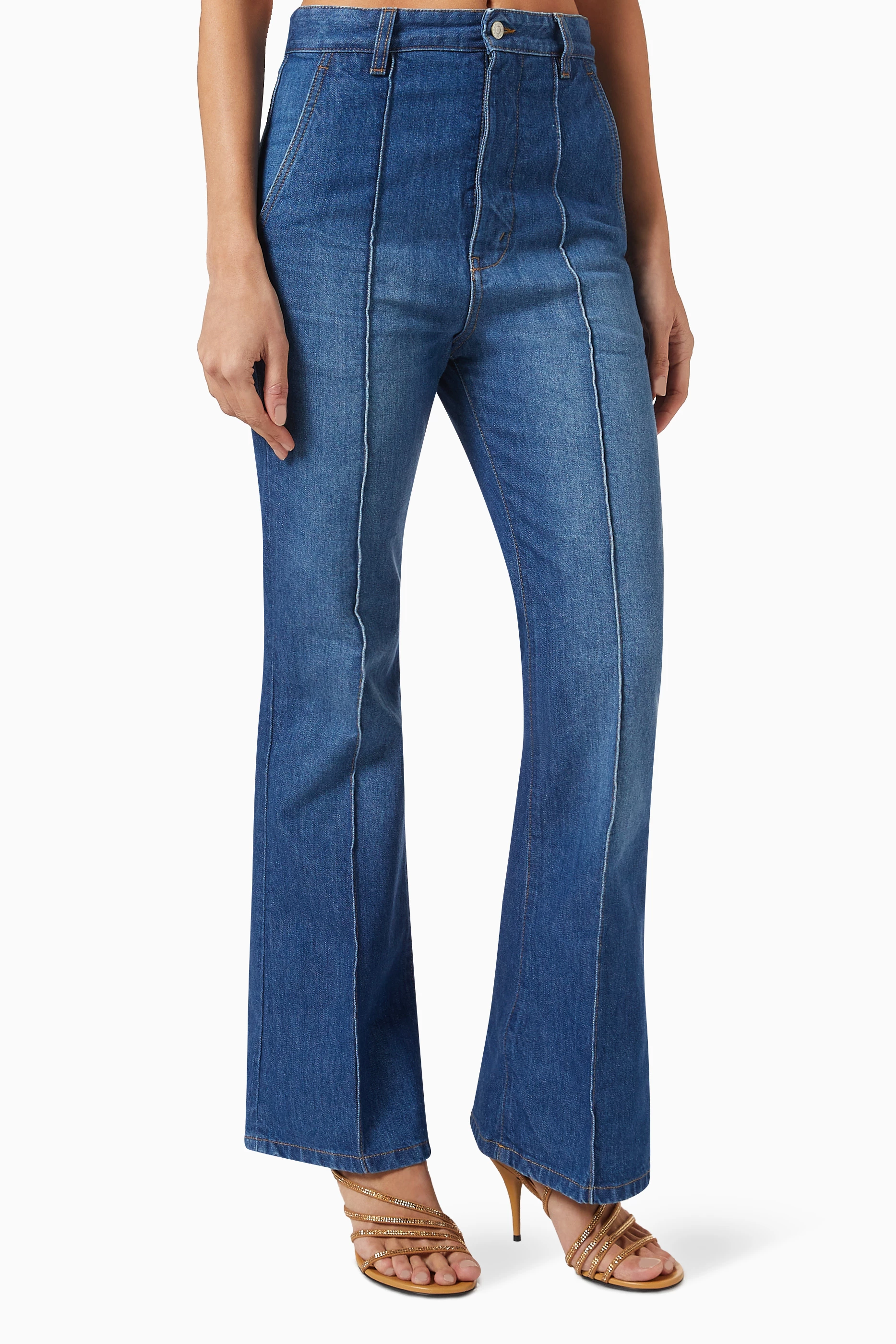 Womens high cheap waisted flared jeans