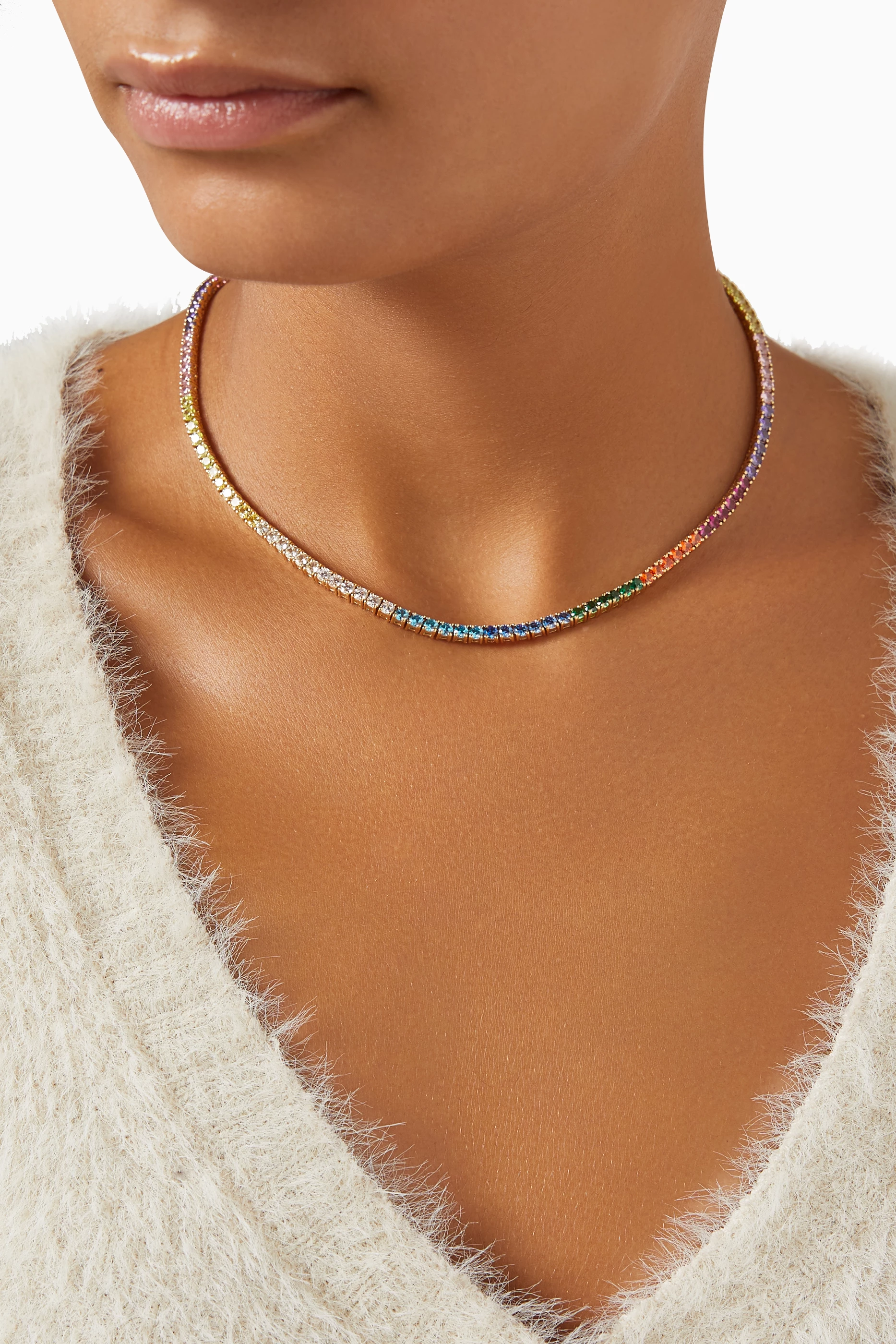 Gold shop tennis necklace
