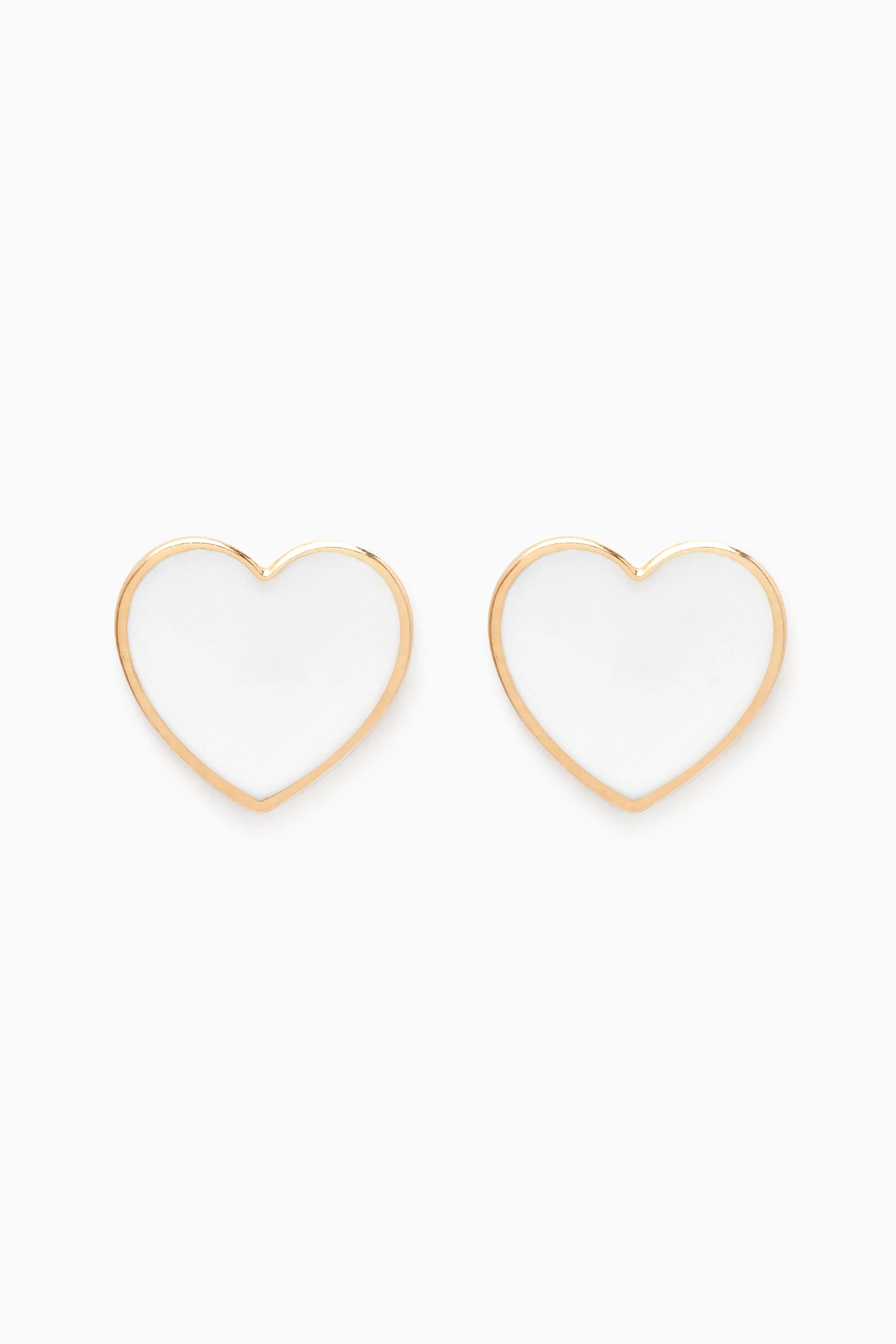 Gold heart shop stud earrings