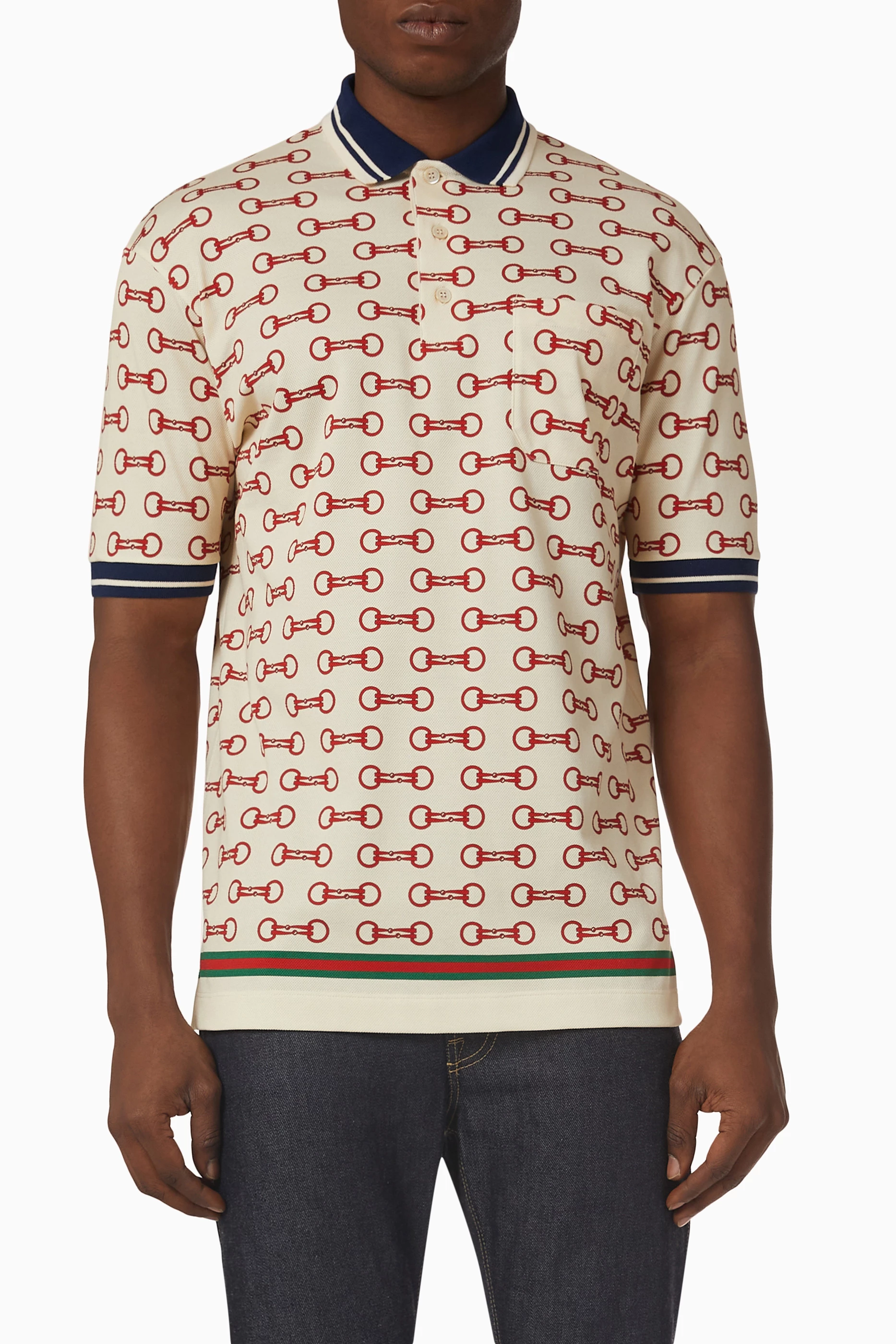 Gucci print hotsell polo