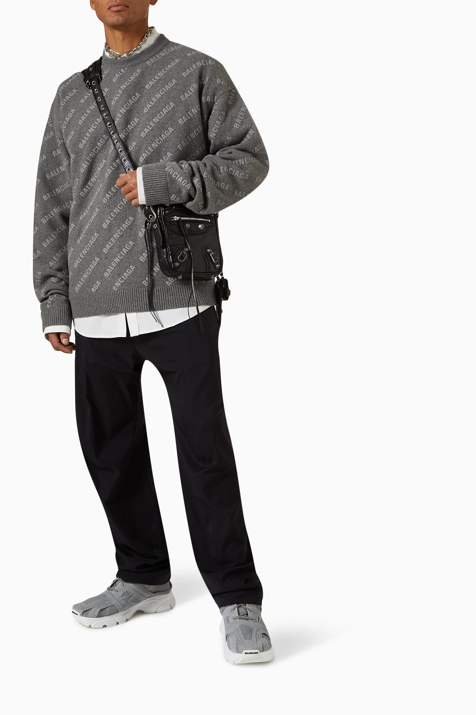 Balenciaga sweater mens grey top