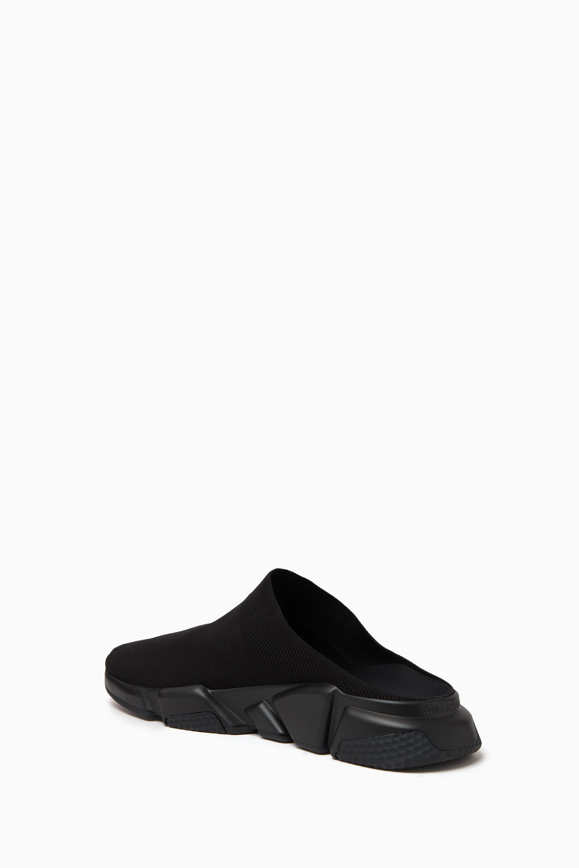 Buy Balenciaga Black Speed Slip on Sneakers in Recycled Knit for