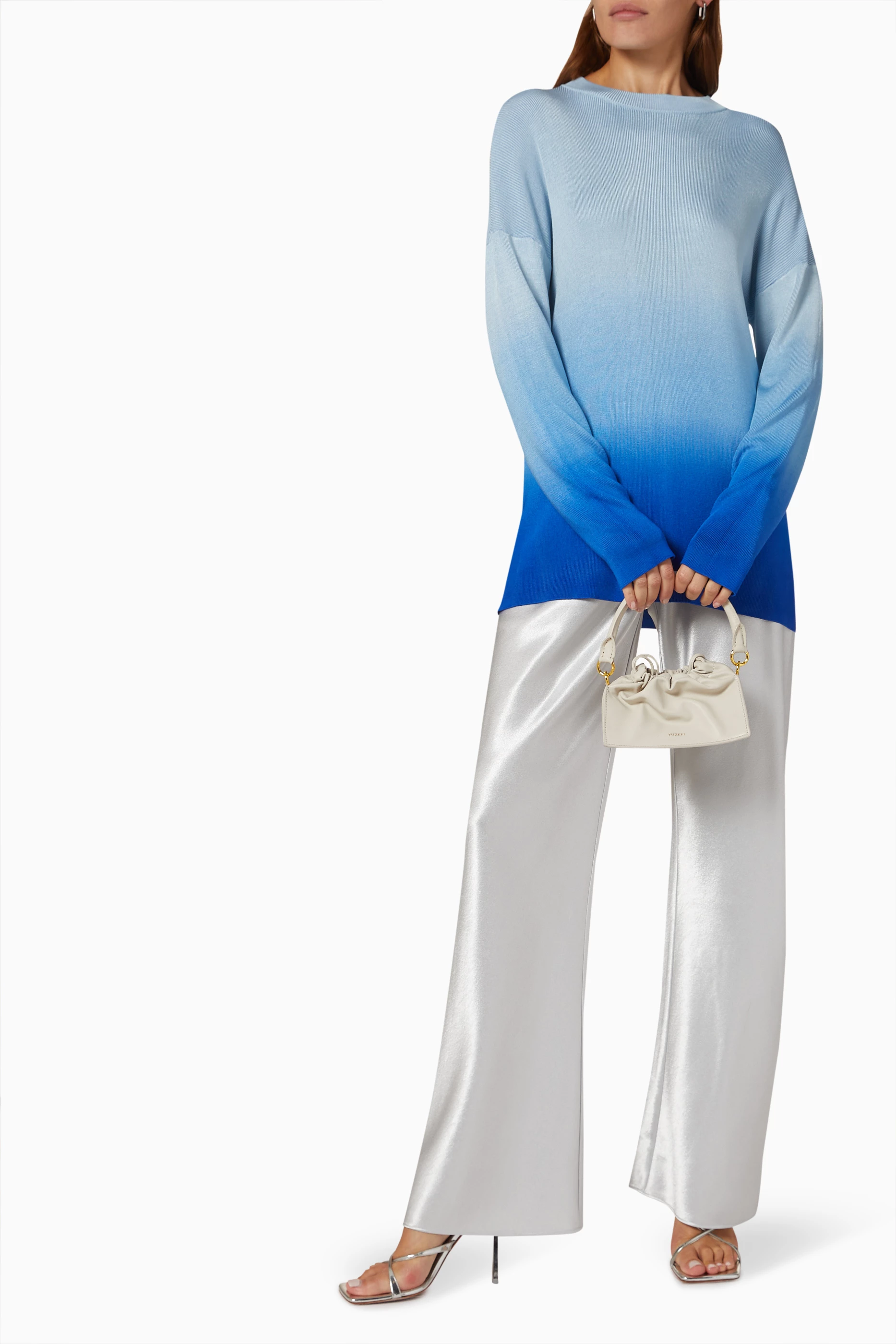 Buy Auteur Green Clare Wide-leg Pants in Silk for Women in UAE