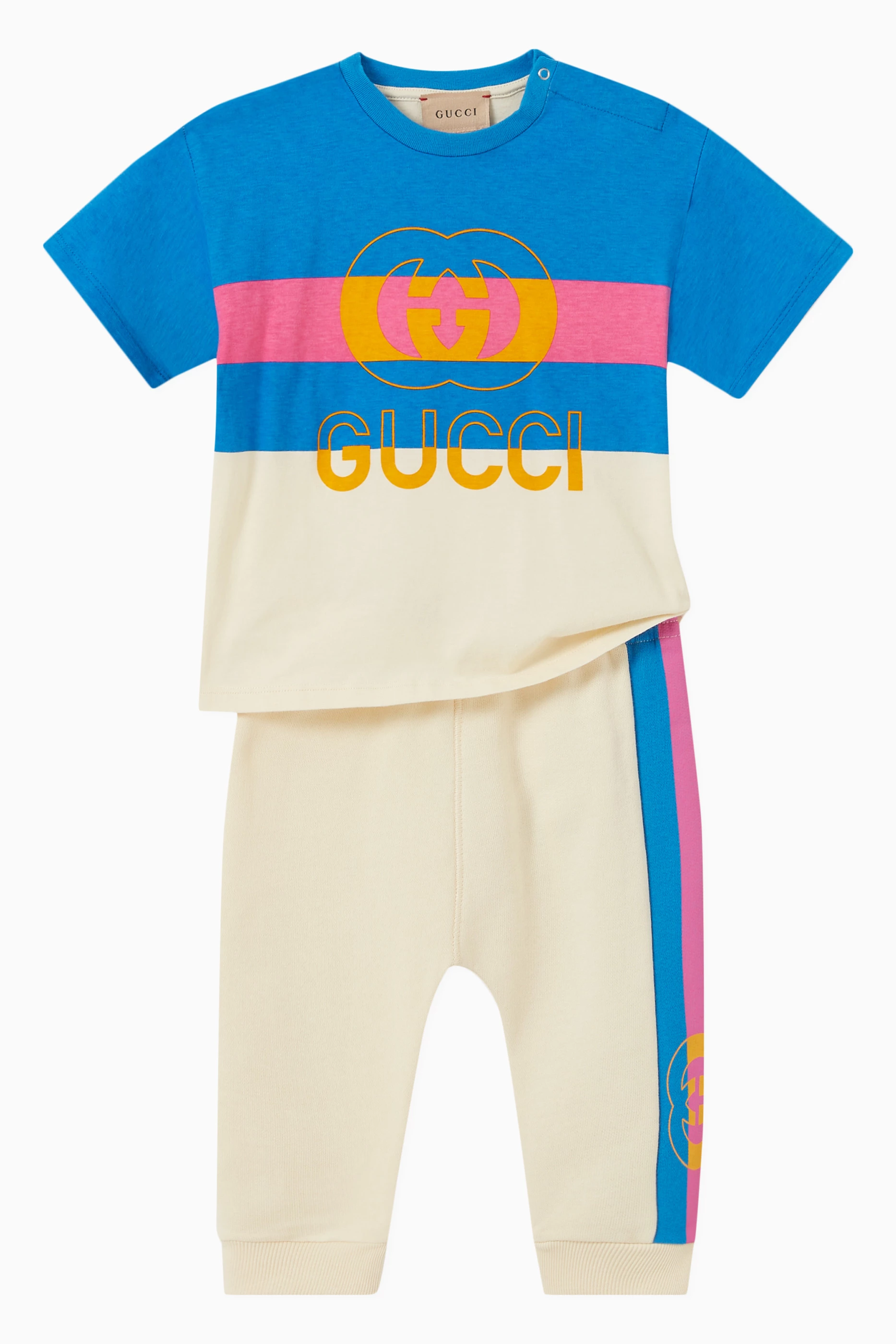 Buy Gucci Neutral Logo T shirt in Cotton for Baby Boys in UAE Ounass