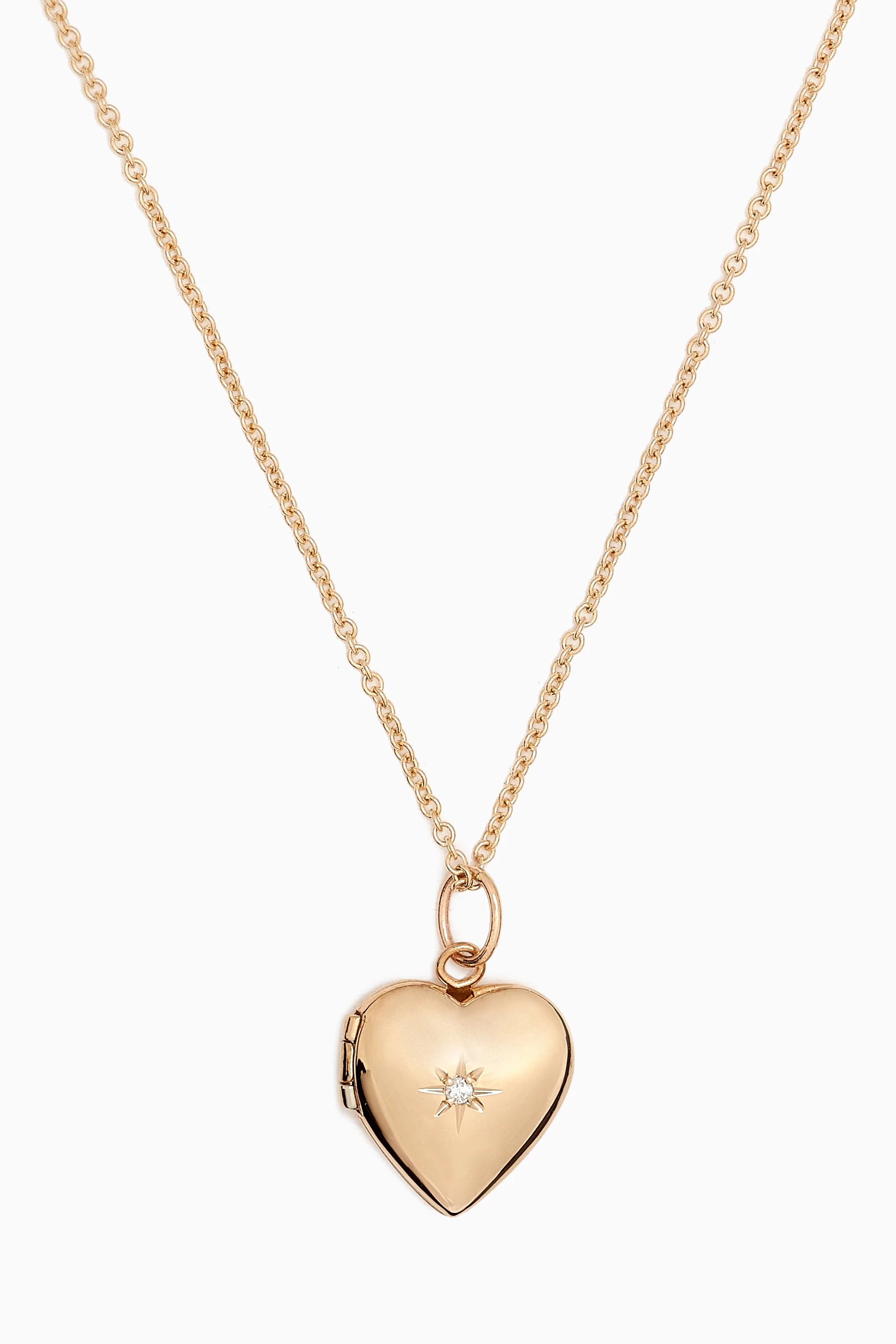 Diamond top locket necklace