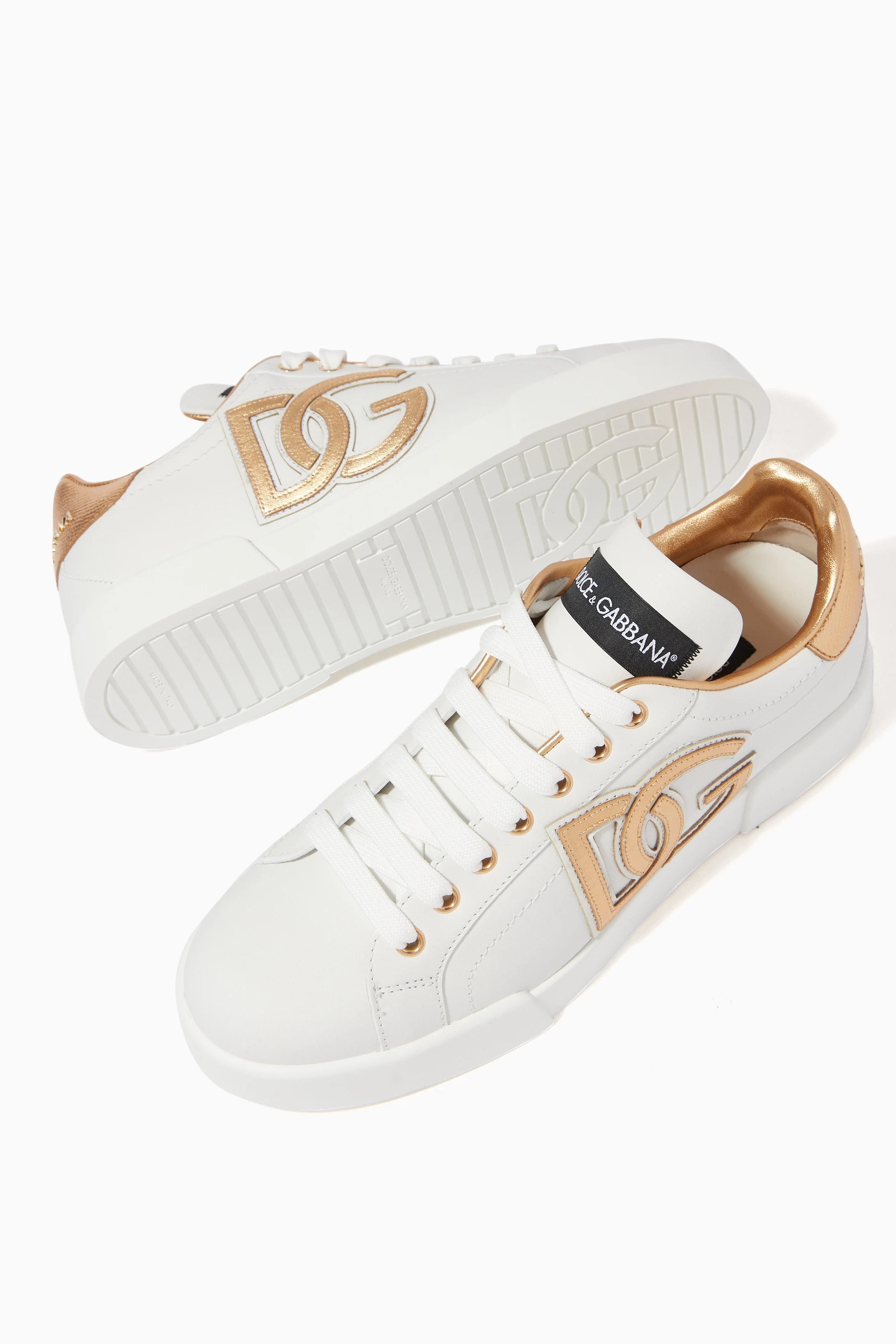 Dolce and clearance gabbana gold sneakers
