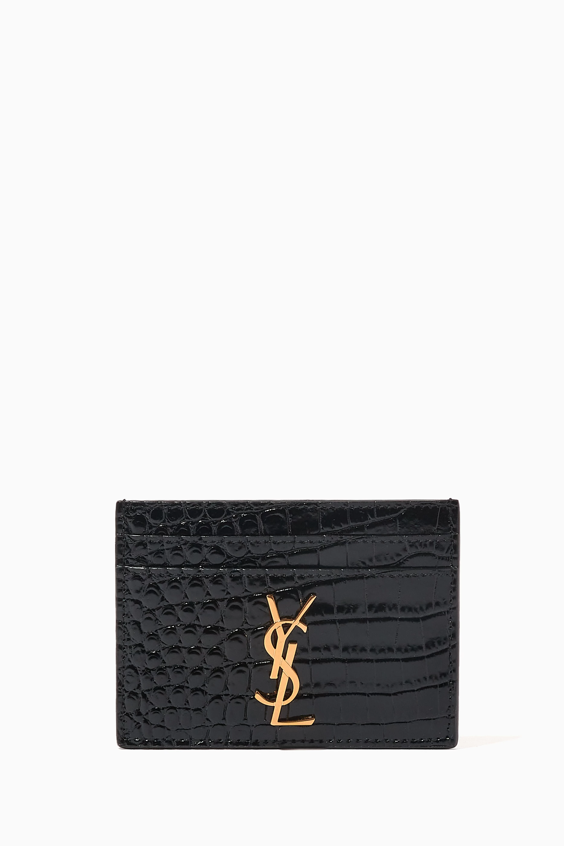 Ysl card holder croc store