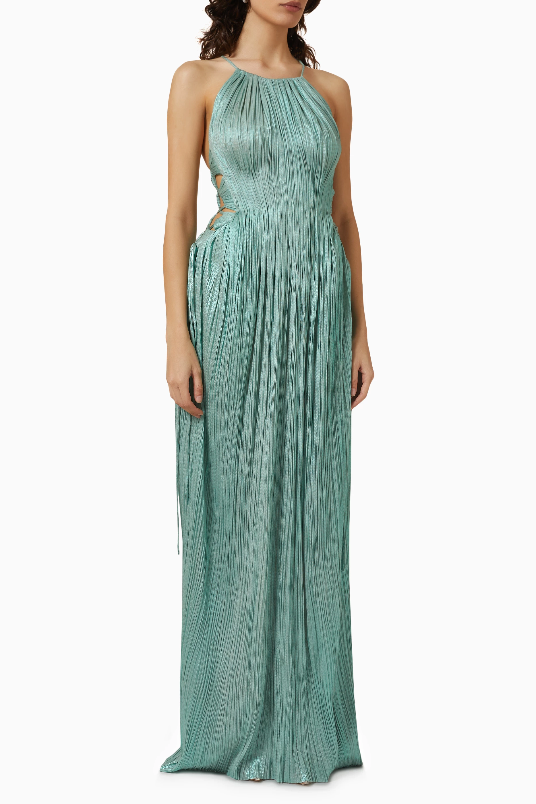 Buy Maria Lucia Hohan Green Valeria Dress in Silk for Women in UAE Ounass