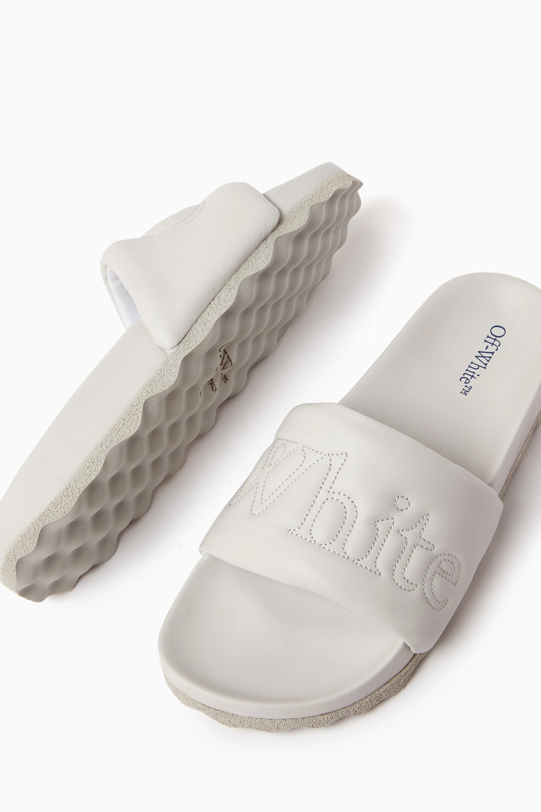 White on sale slide sandals