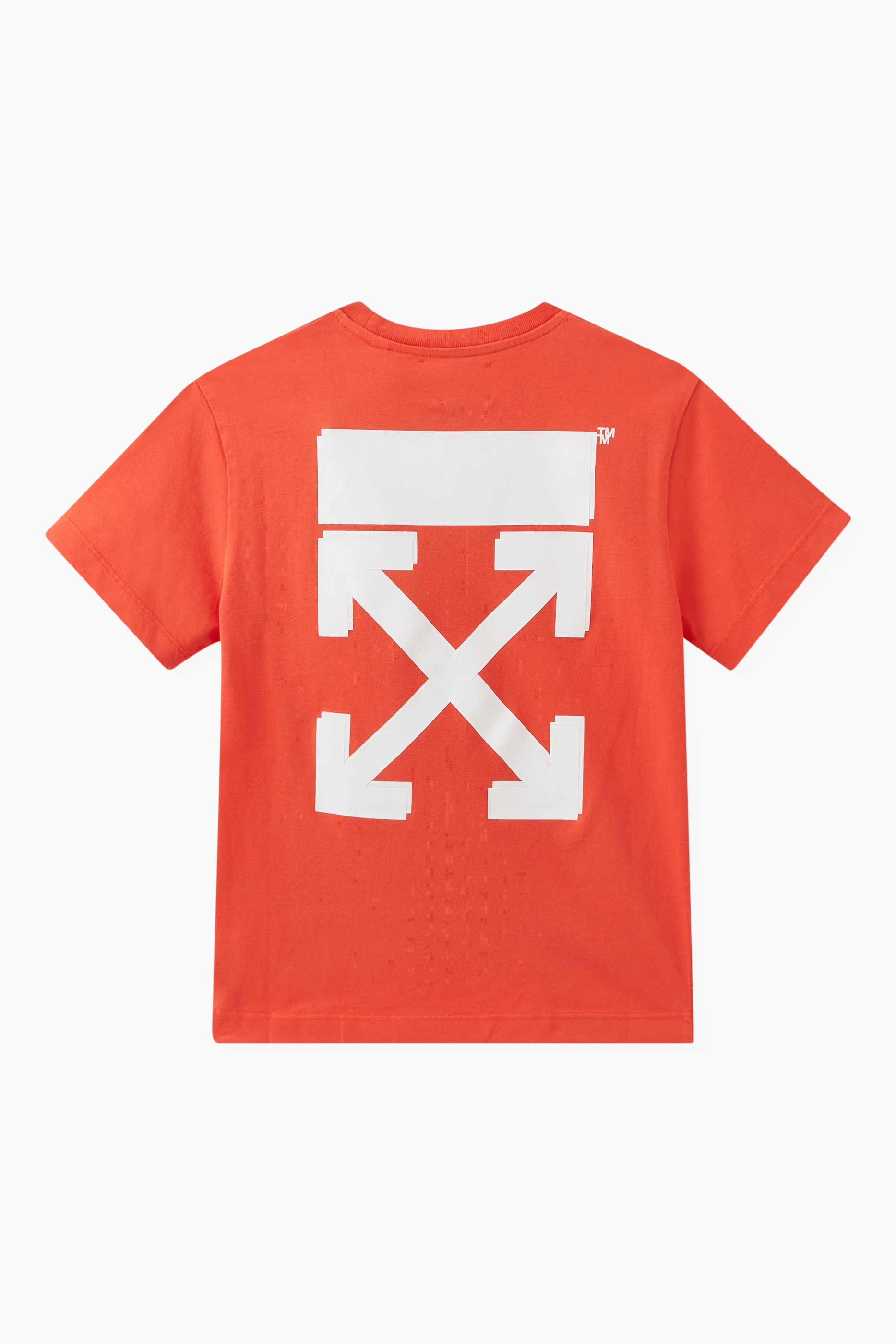 Buy Off White Orange Logo T shirt in Cotton for Boys in UAE Ounass