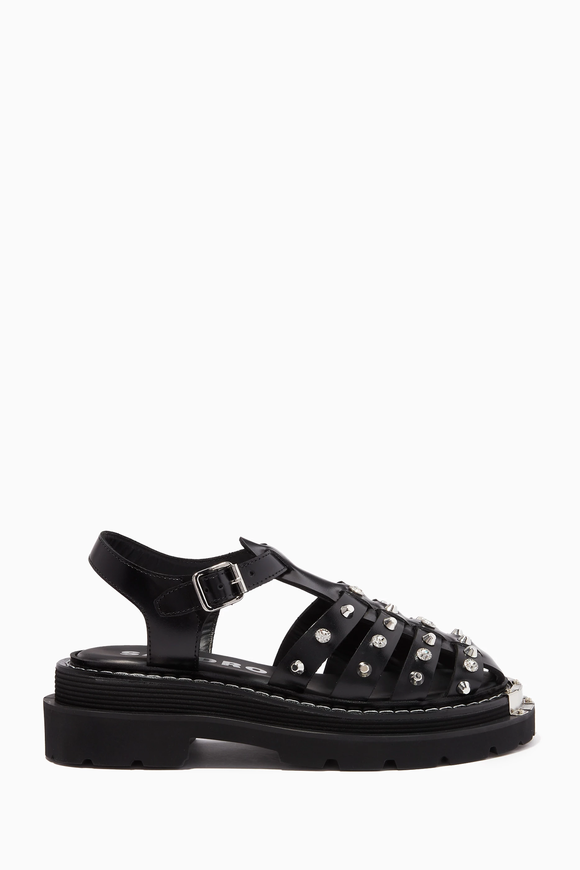 Black shop studded sandals