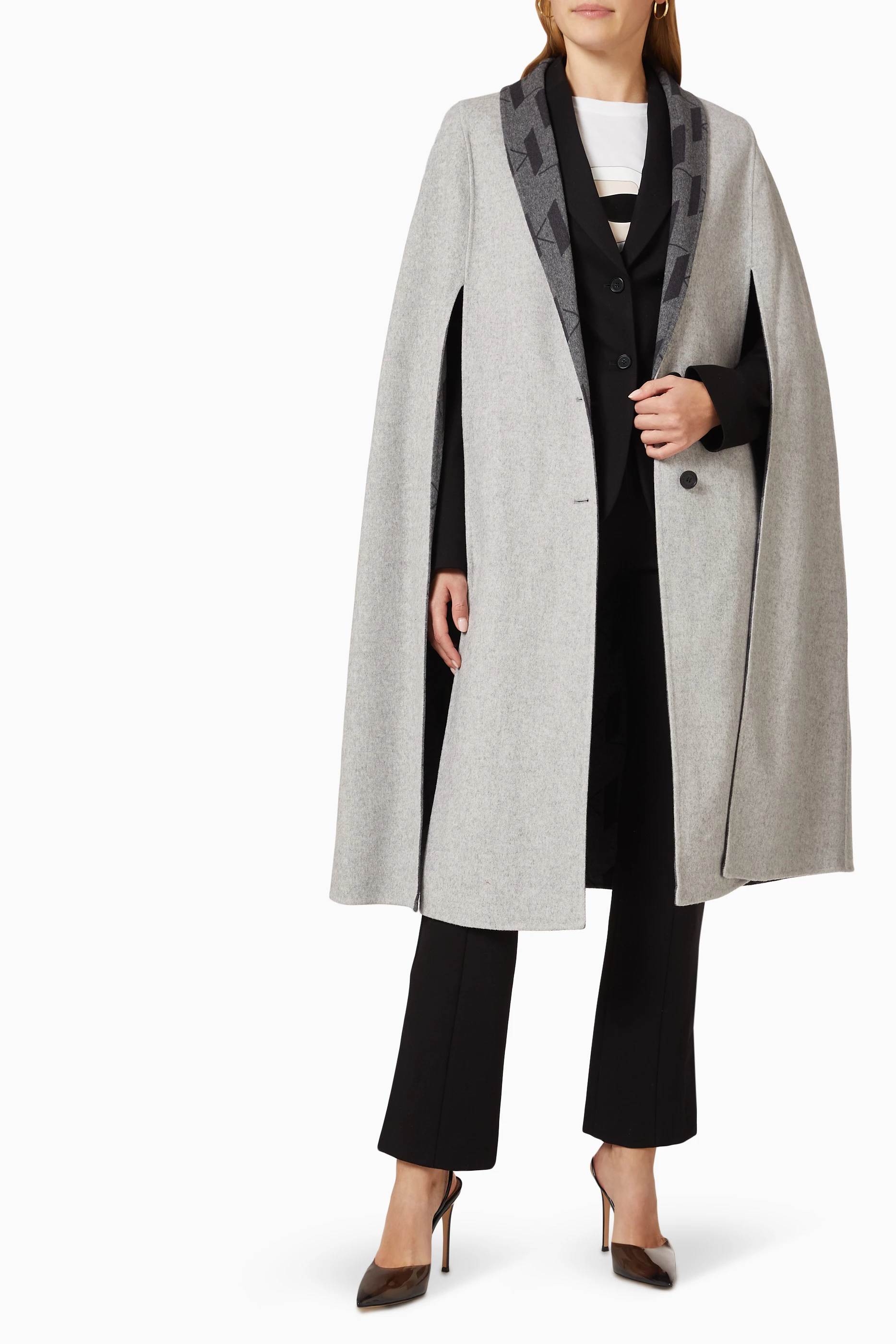 Calvin klein double store face cape coat