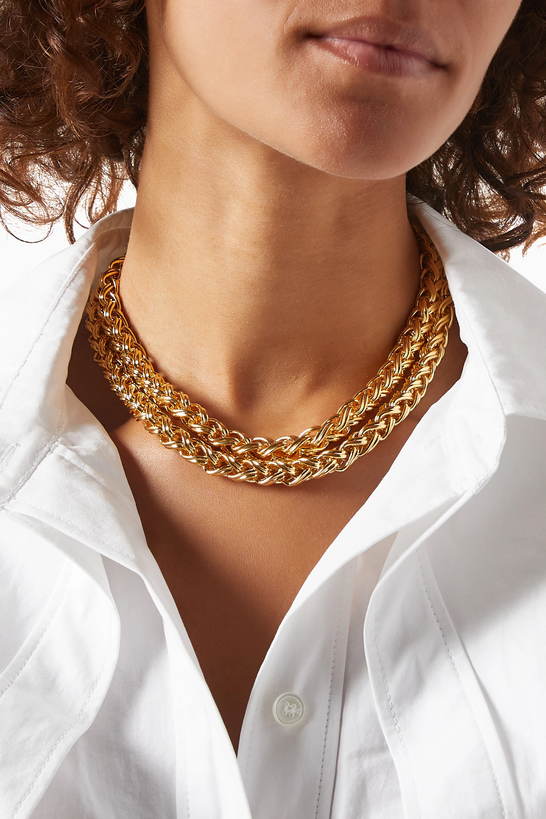 Gold double new arrivals chain necklace